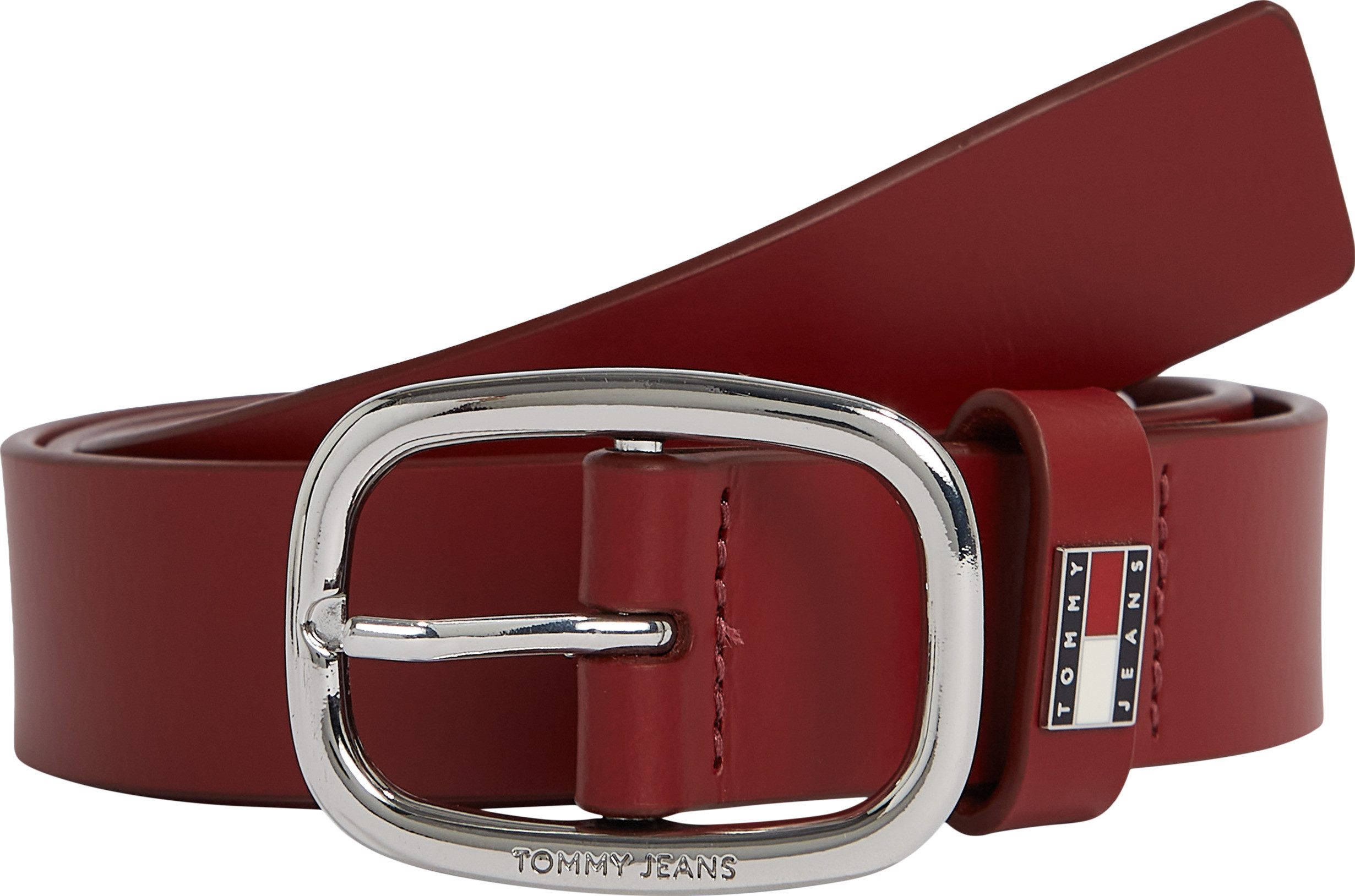 TOMMY JEANS Leren riem TJW OVAL 3.0 Ovale eenvoudig pin sluiting en logo op de sluiting