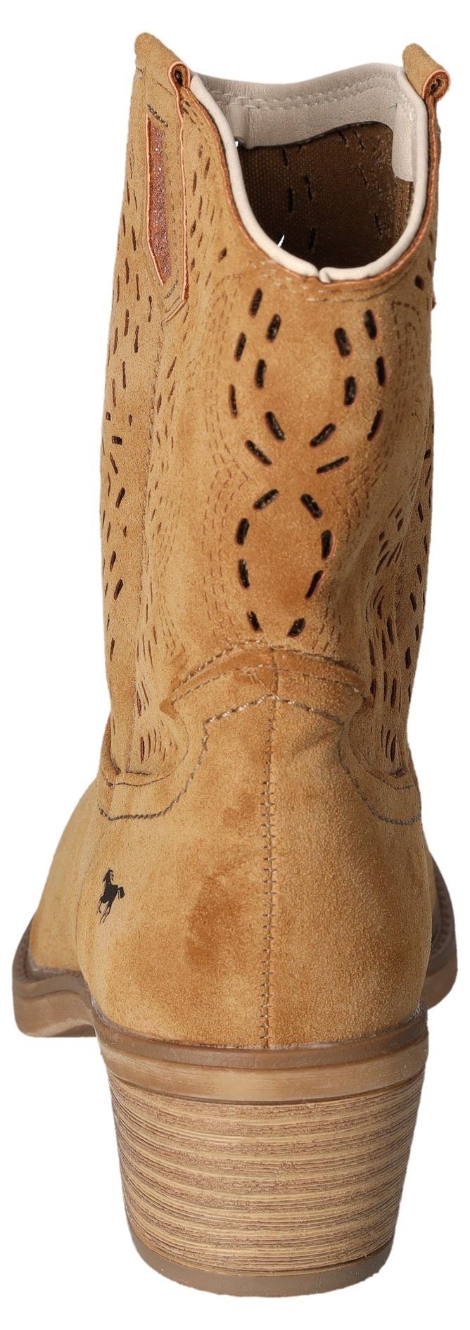 Mustang Shoes Cowboylaarsjes Cowboy enkellaarsjes, laarzen met ingewikkelde perforatie op de schacht