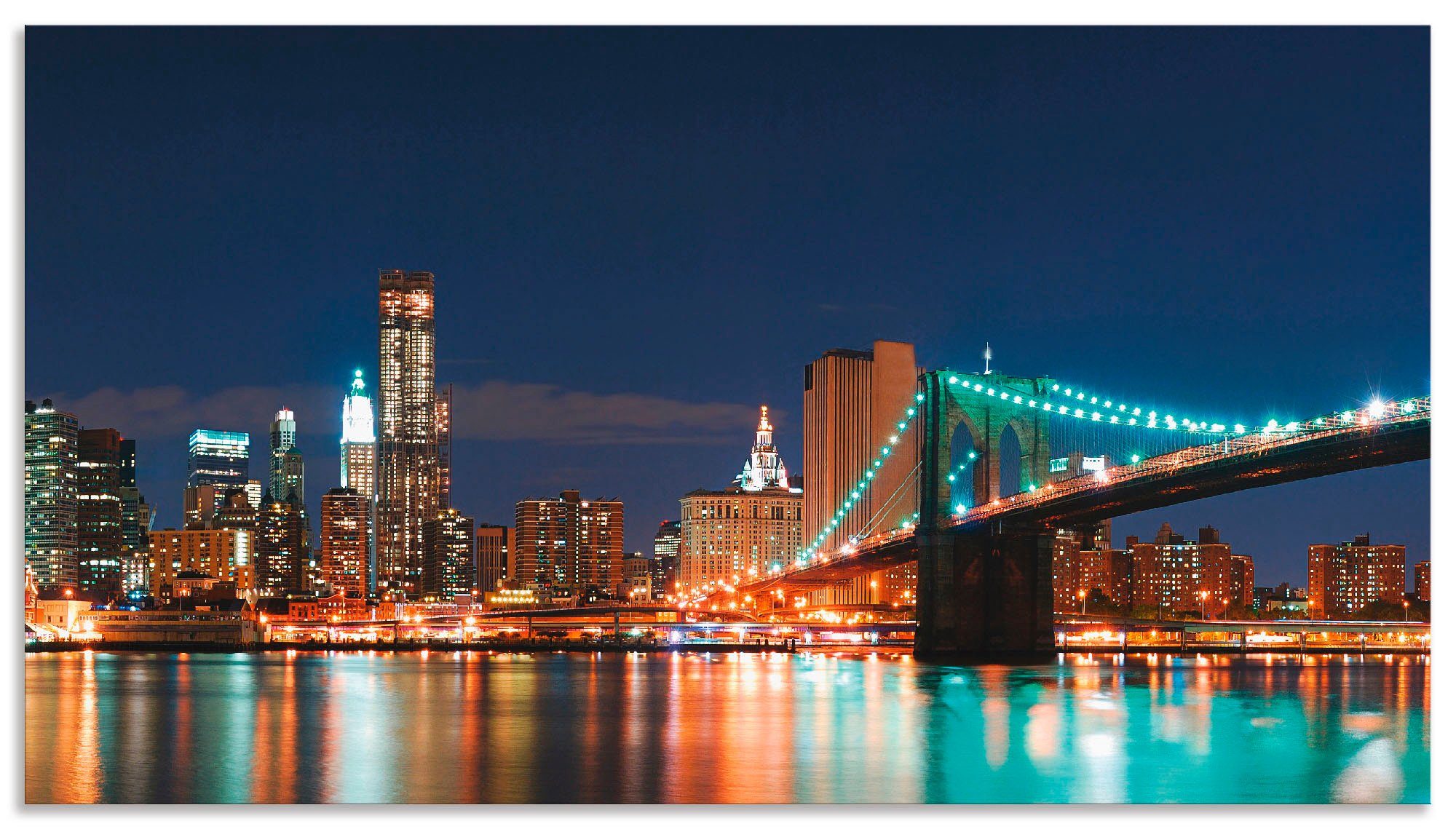 Artland Keukenwand New York skyline Brooklyn Bridge zelfklevend in vele maten - spatscherm keuken achter kookplaat en spoelbak als wandbescherming tegen vet, water en vuil - achter