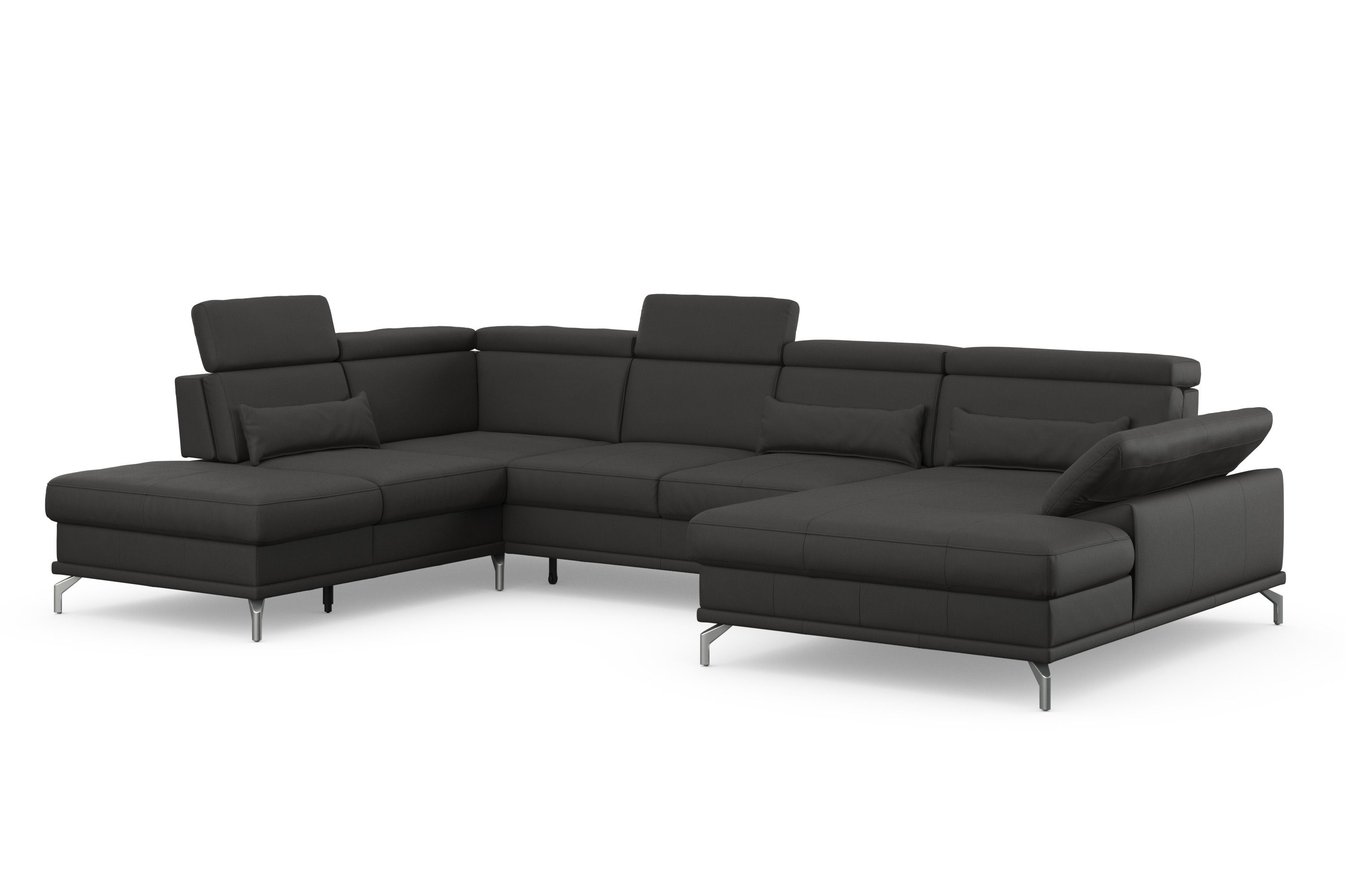 sit&more Zithoek Cabrio U-vorm, met zitdiepteverstelling, arm- en hoofdsteunverstelling