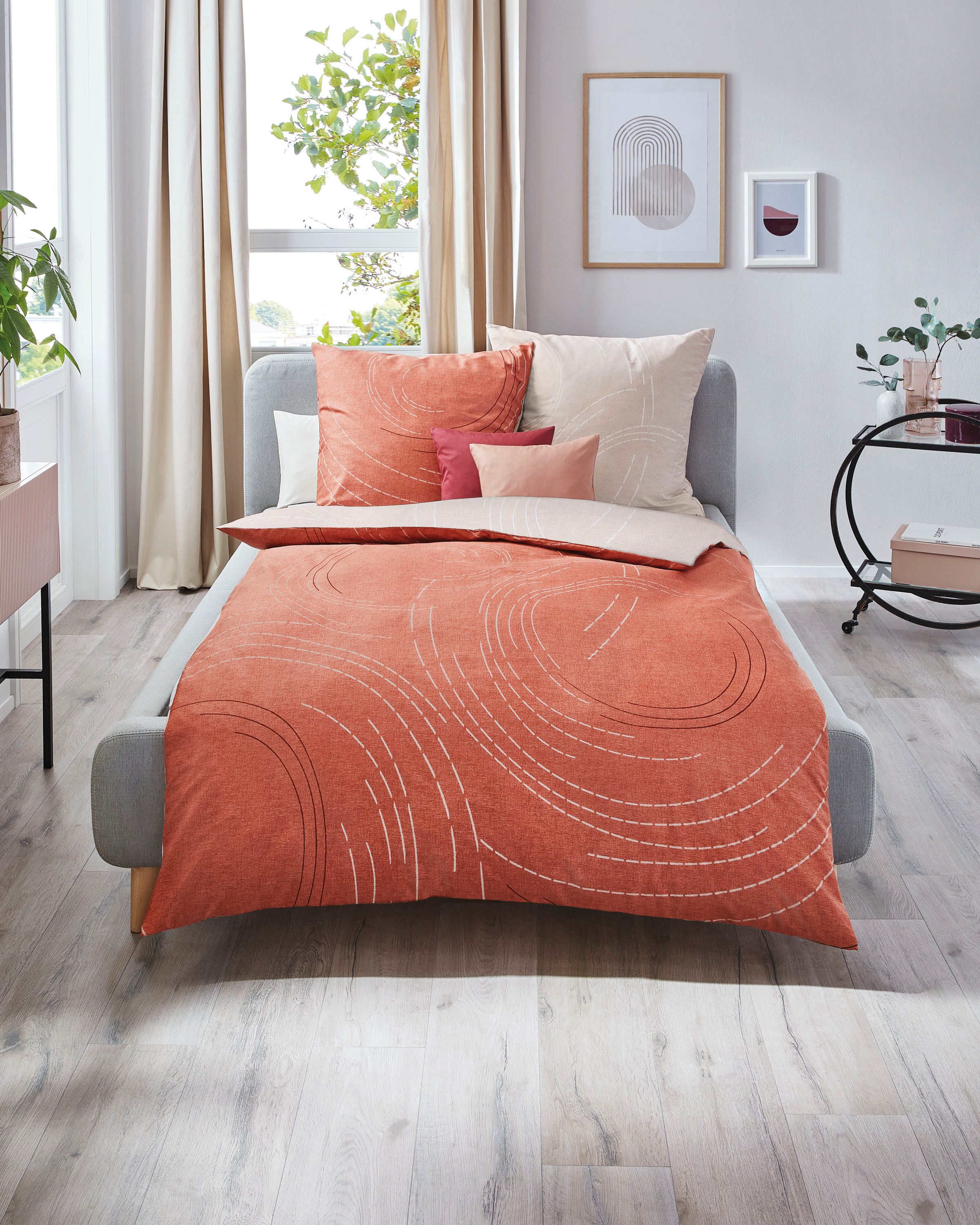 Kaeppel Tweezijdig te gebruiken overtrekset Jaro, in mt. 135x200, 155x220 of 200x200 cm met ritssluiting, 100% katoen, dekbedovertrek met een tijdloos design