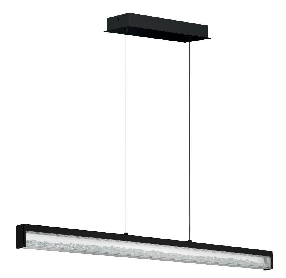 EGLO Hanglamp CARDITO 1 Hanglamp, metaal in zwart met heldere glas-kristallen, dimbaar (1 stuk)