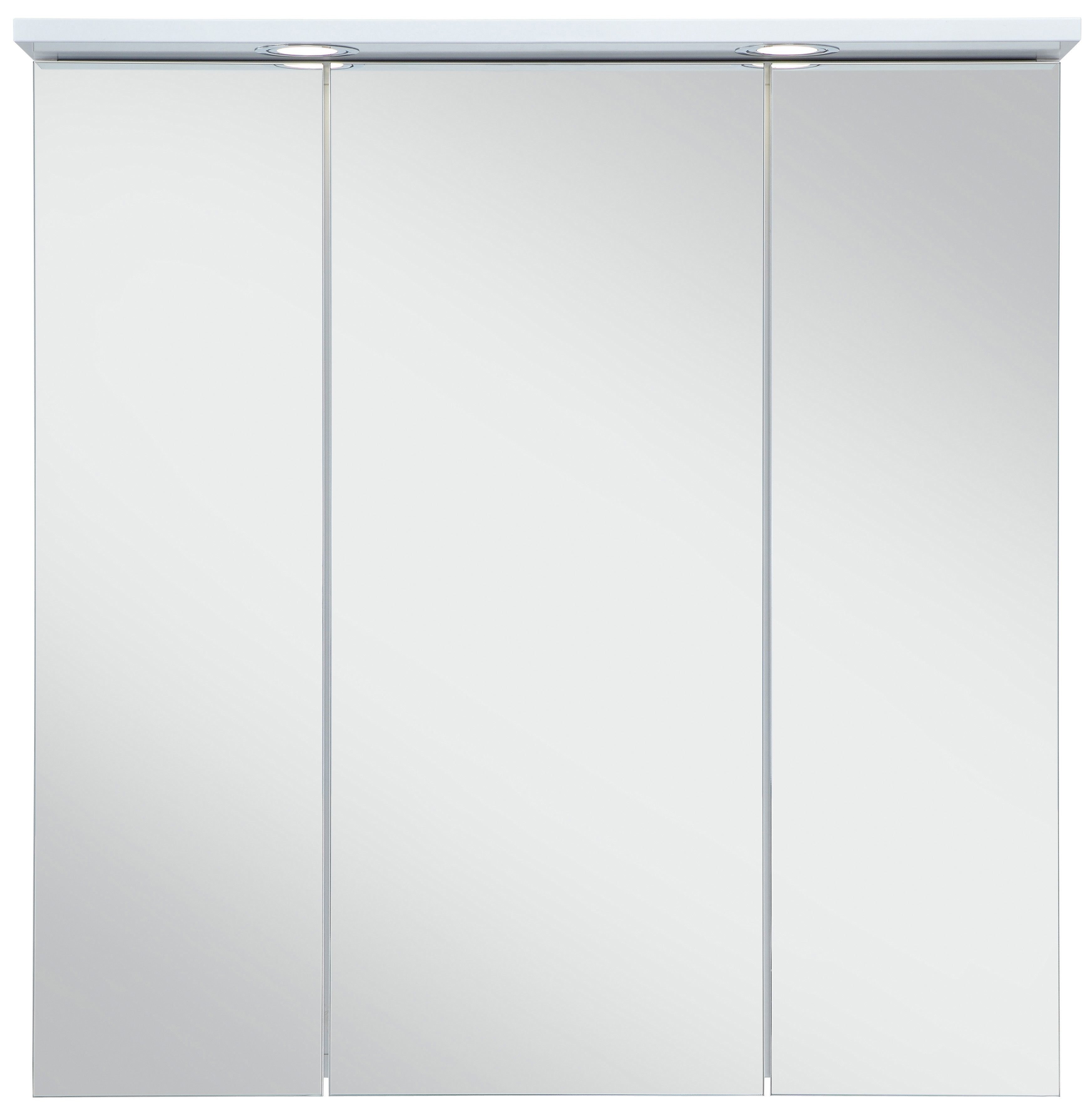Schildmeyer Spiegelkast SPS 700.1 Spot made in Germany Breedte 70 cm, 3-deurs, 2 led-inbouwspotjes, schakelaar-/stekkerdoos
