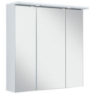 schildmeyer spiegelkast sps 700.1 spot breedte 70 cm, 3-deurs, 2 led-inbouwspotje, schakelaar--stekkerdoos, glasplateaus, made in germany wit