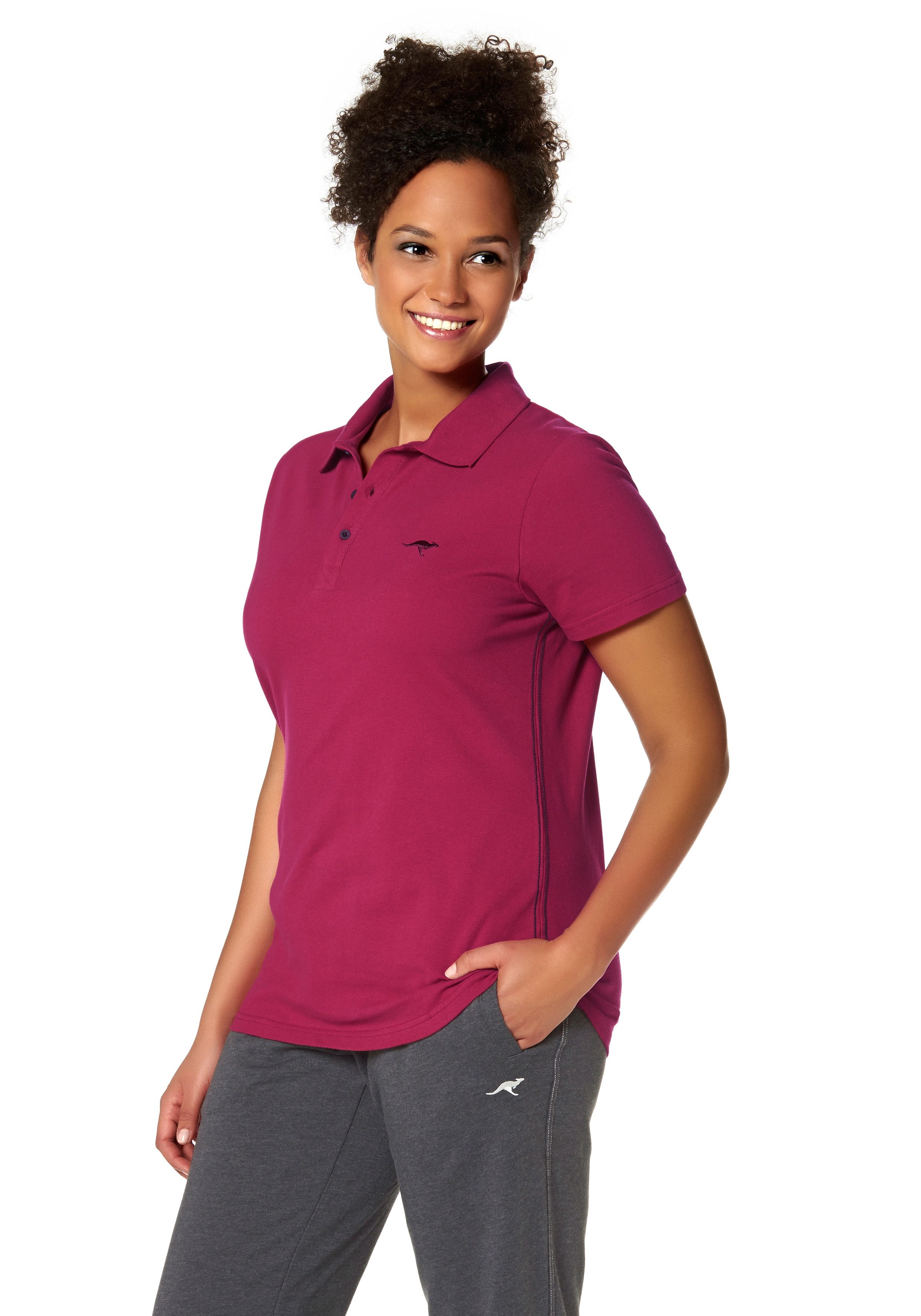 KangaROOS Poloshirt Korte mouwen, effen, polokraag, van katoen