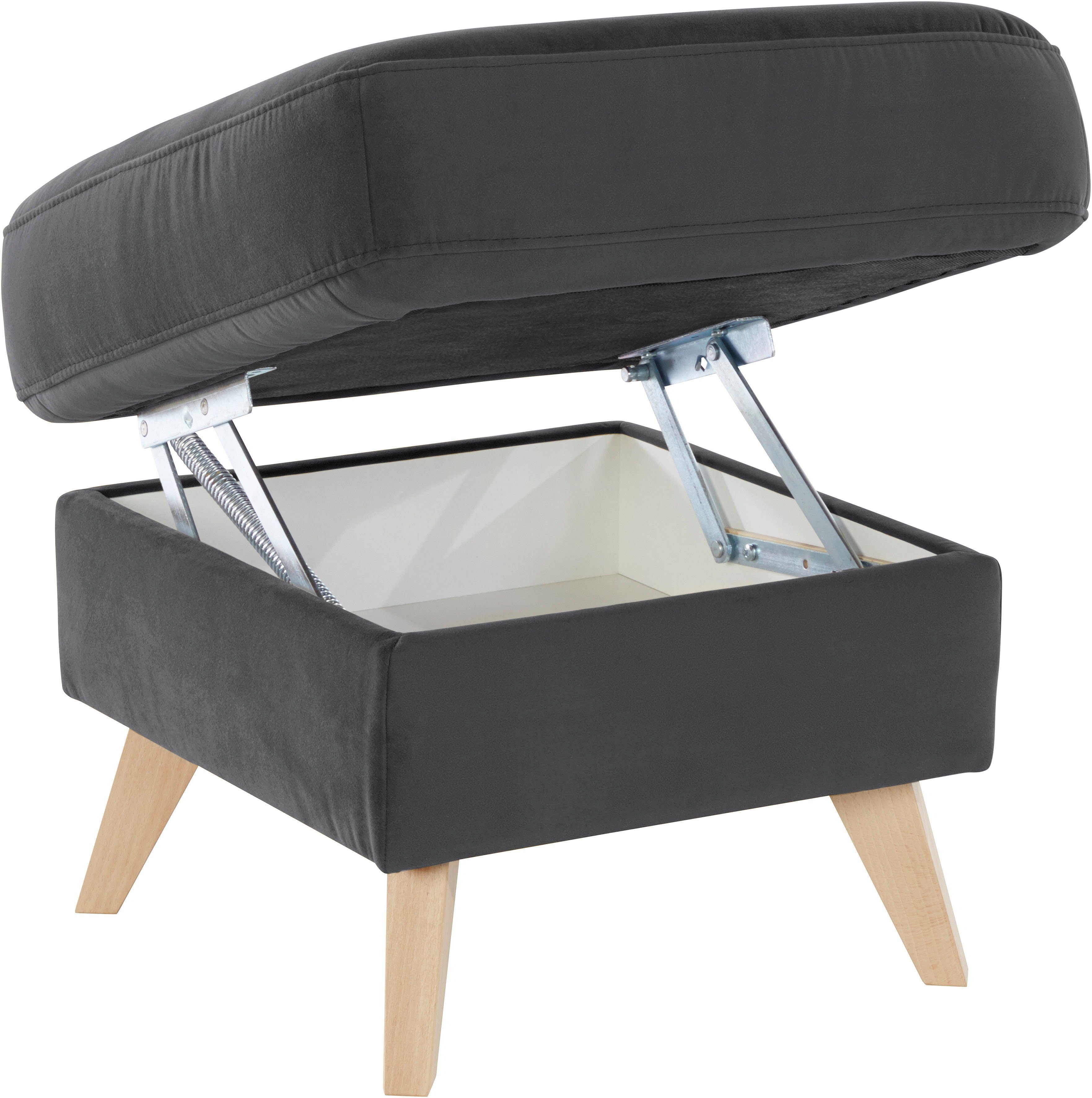 exxpo - sofa fashion Hocker Nappa met praktische opbergruimte onder de zitting