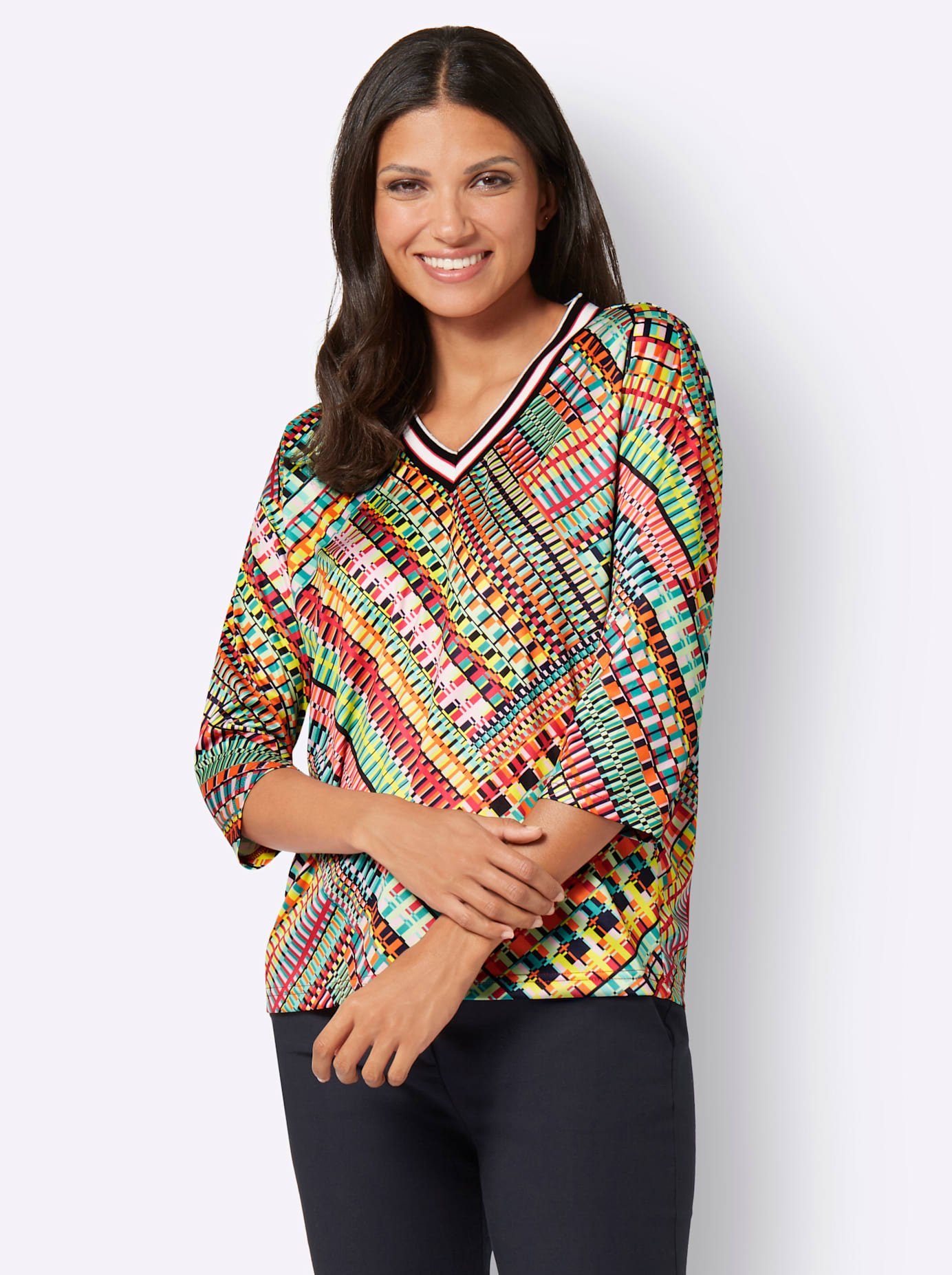 Classic Basics Shirt met 3/4-mouwen (1-delig)