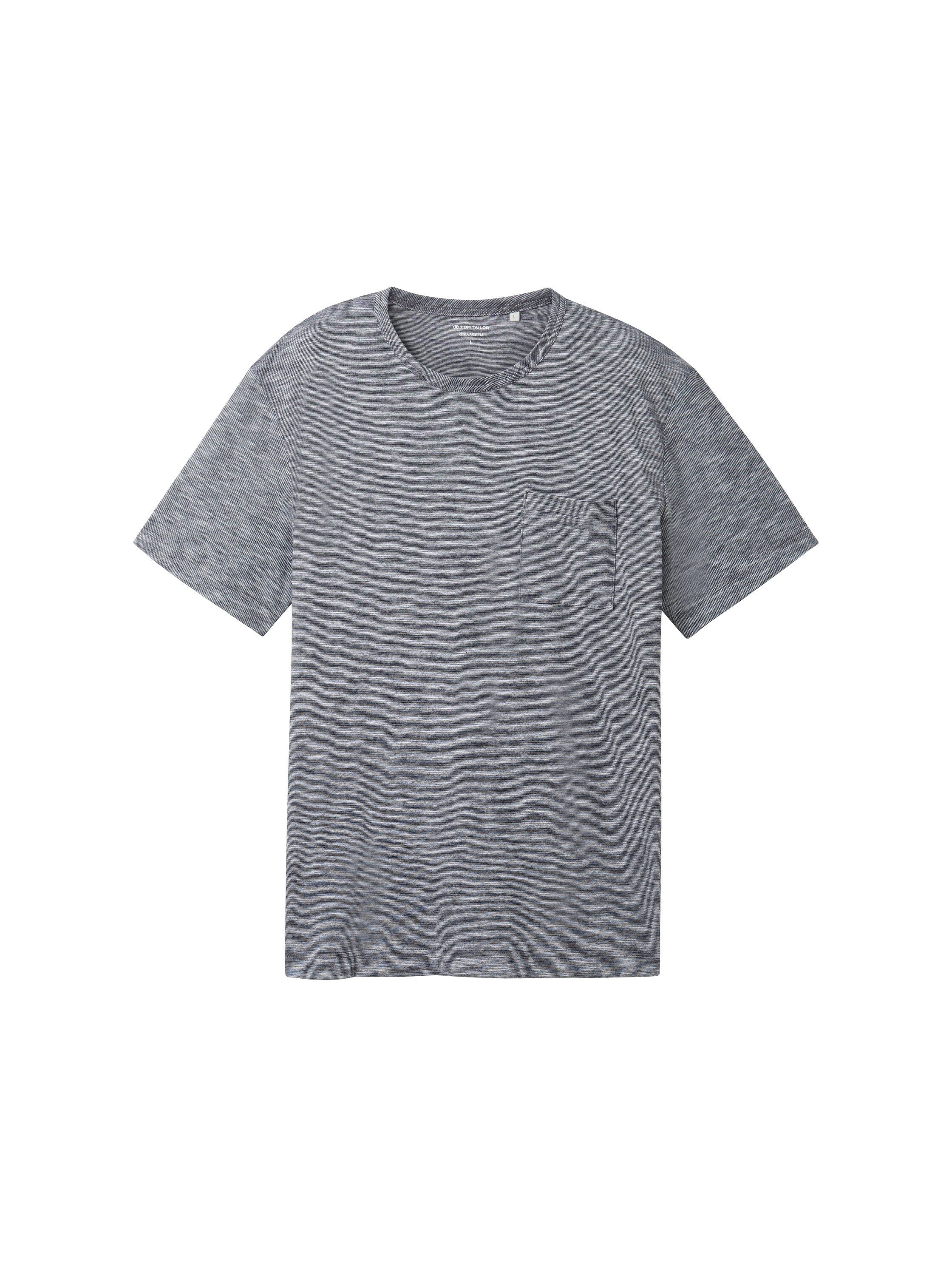 Tom Tailor Shirt met ronde hals in mêlee-look