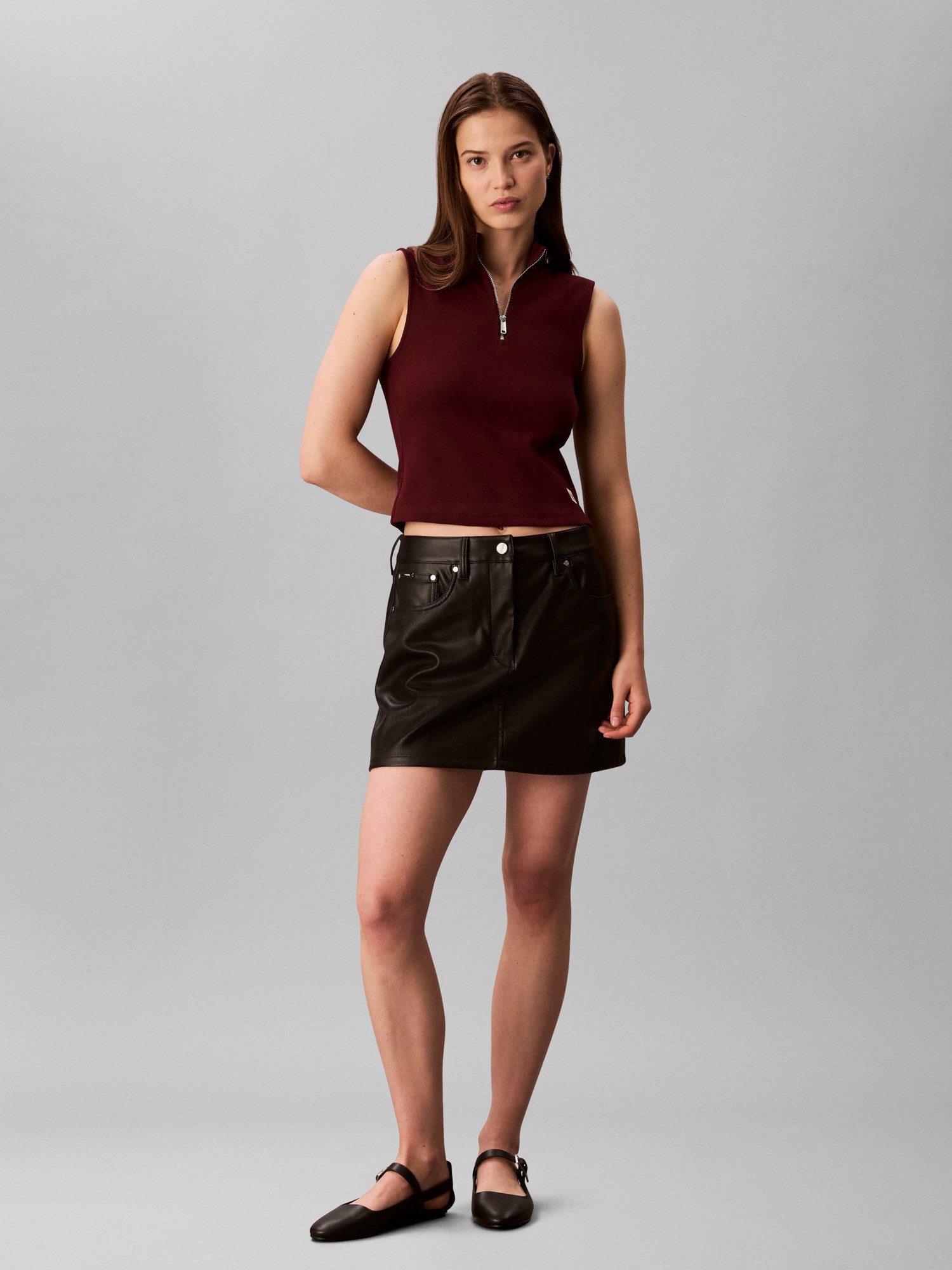 Calvin Klein Tanktop A- WOVEN LABEL SL QZ TOP