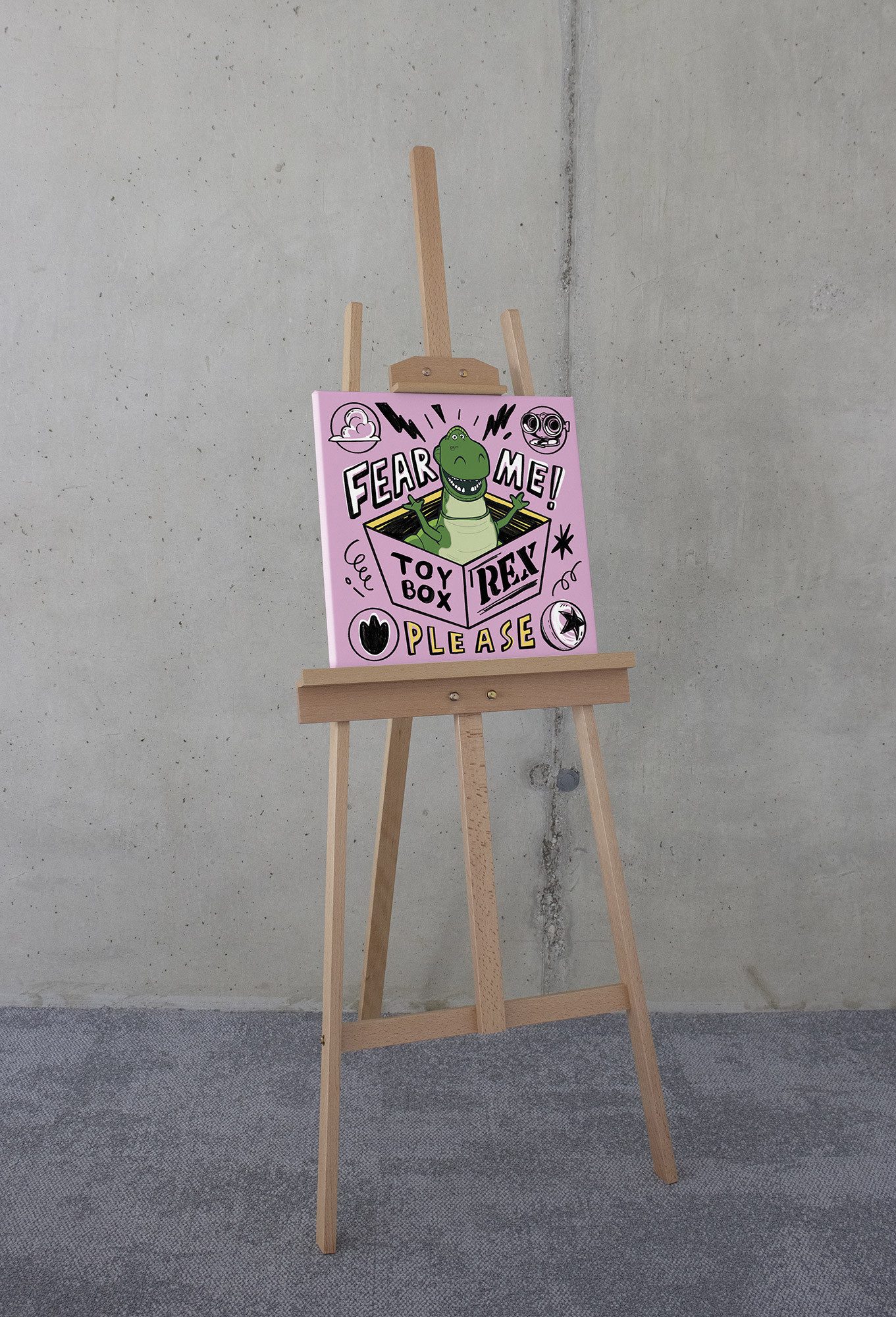 Komar Artprint op linnen Disney and Pixar Toy Story Fear Me Please 40 x 50 cm (breedte x hoogte) - kinderkamer, decoratie (1 stuk)