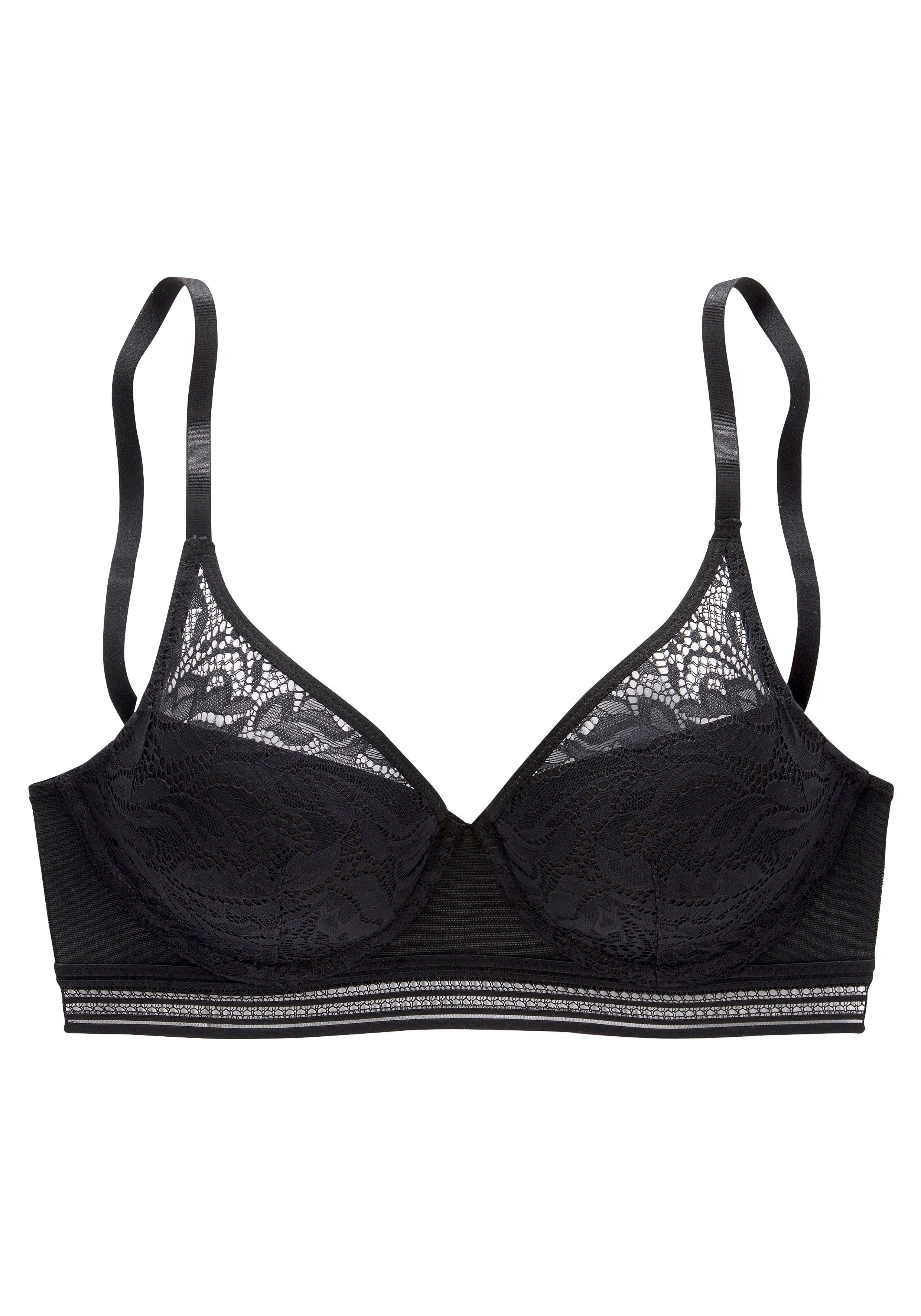 s.Oliver RED LABEL Beachwear Push-up-bh met beugels van modieus kant en zachte mesh, lingerie