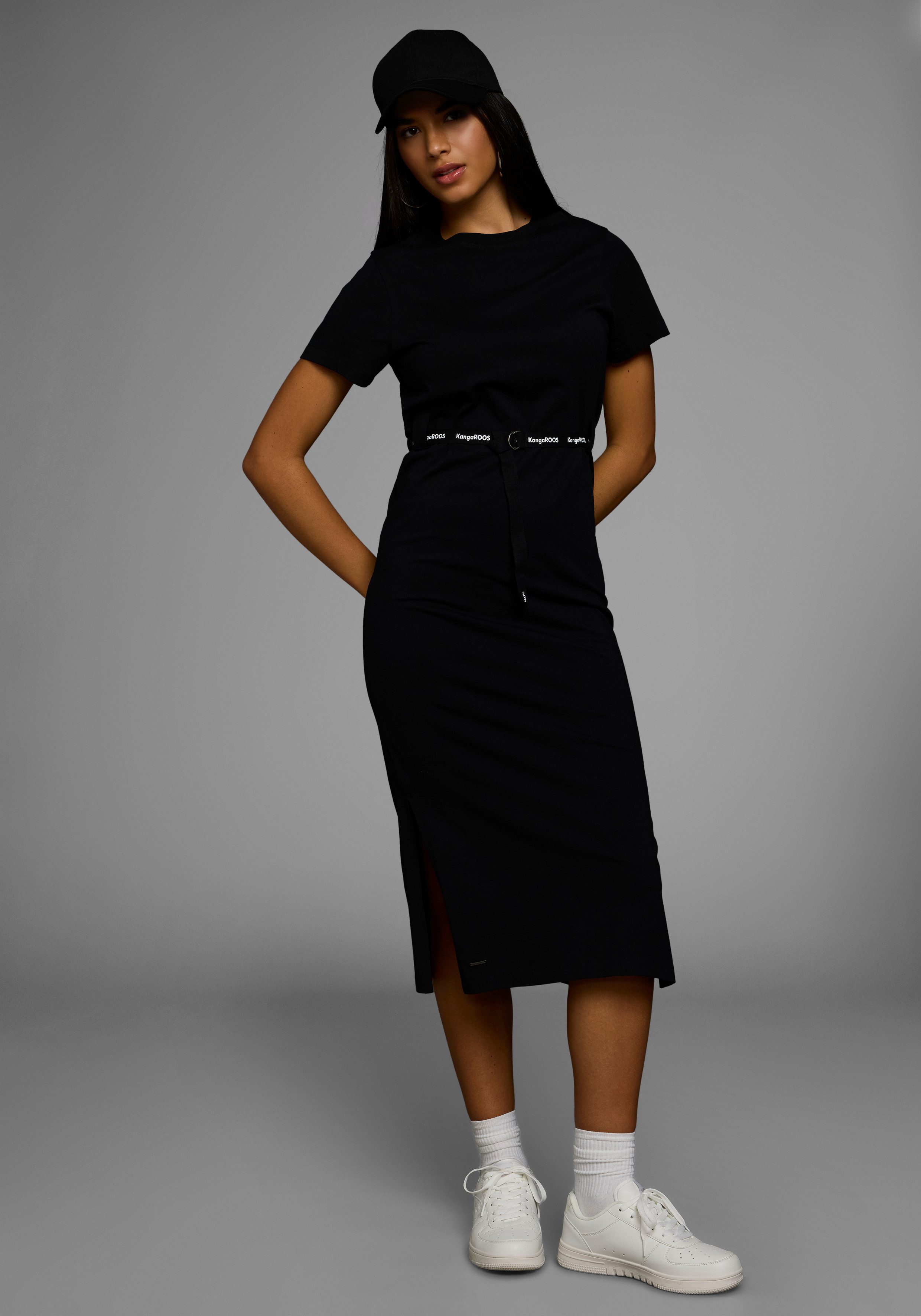 KangaROOS Midi-jurk (2-delig) dames midi-jurken maat 48/50 zwart