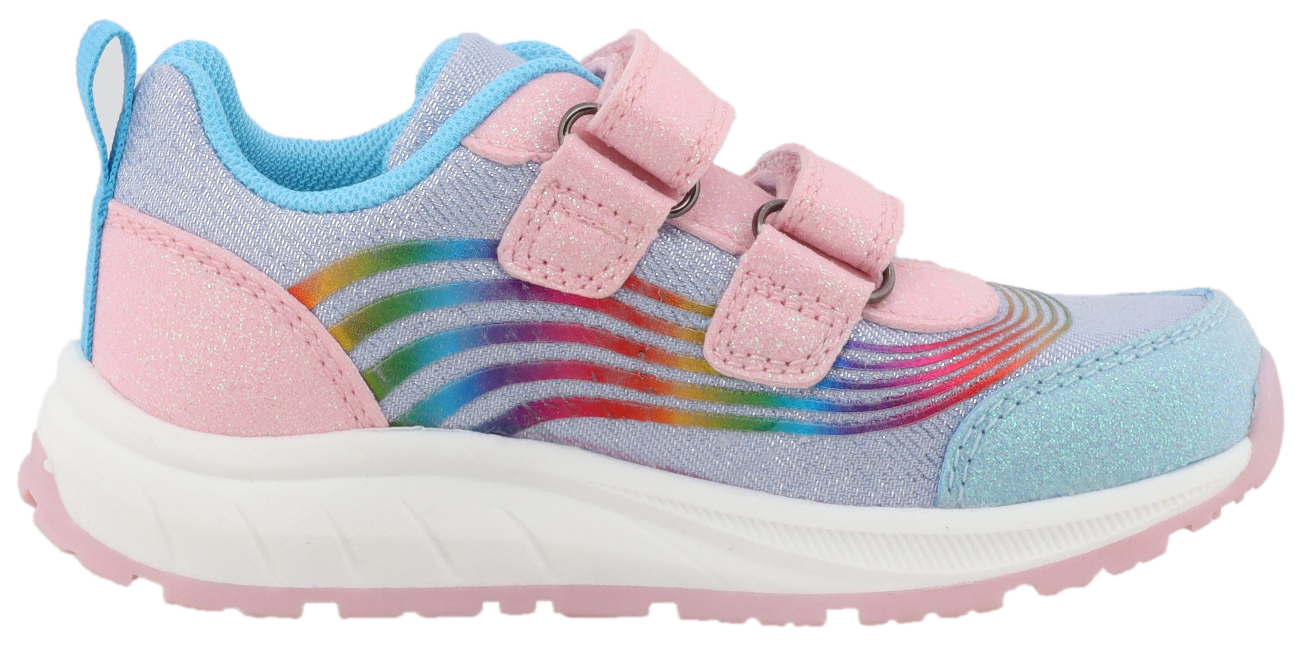 Lurchi Klittenbandschoenen ABELIA , met strepen in regenboogkleuren, maat sjabloon om te downloaden