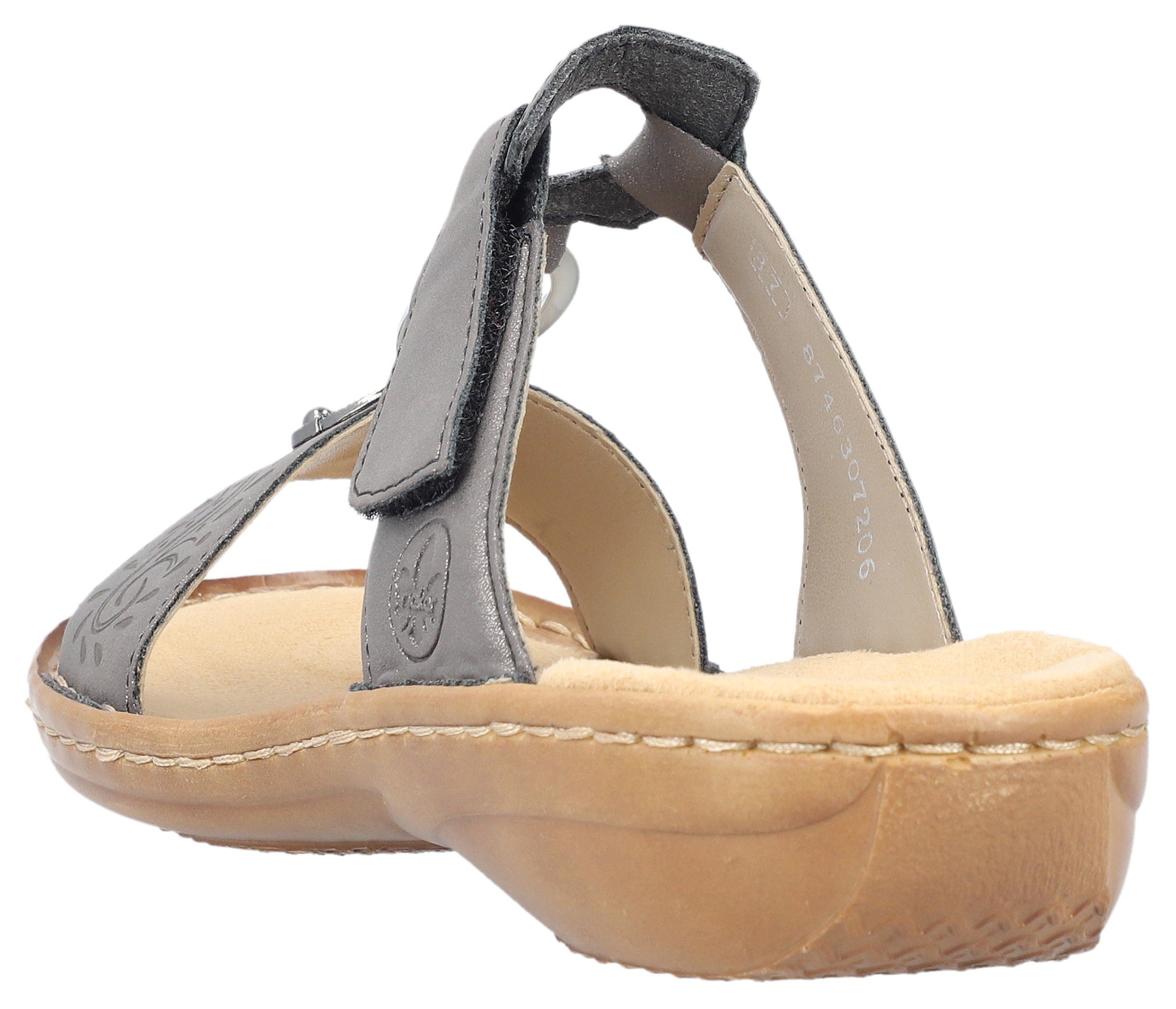 Rieker Slippers sleehak, zomerschoen, pantoffels met juwelenapplicatie