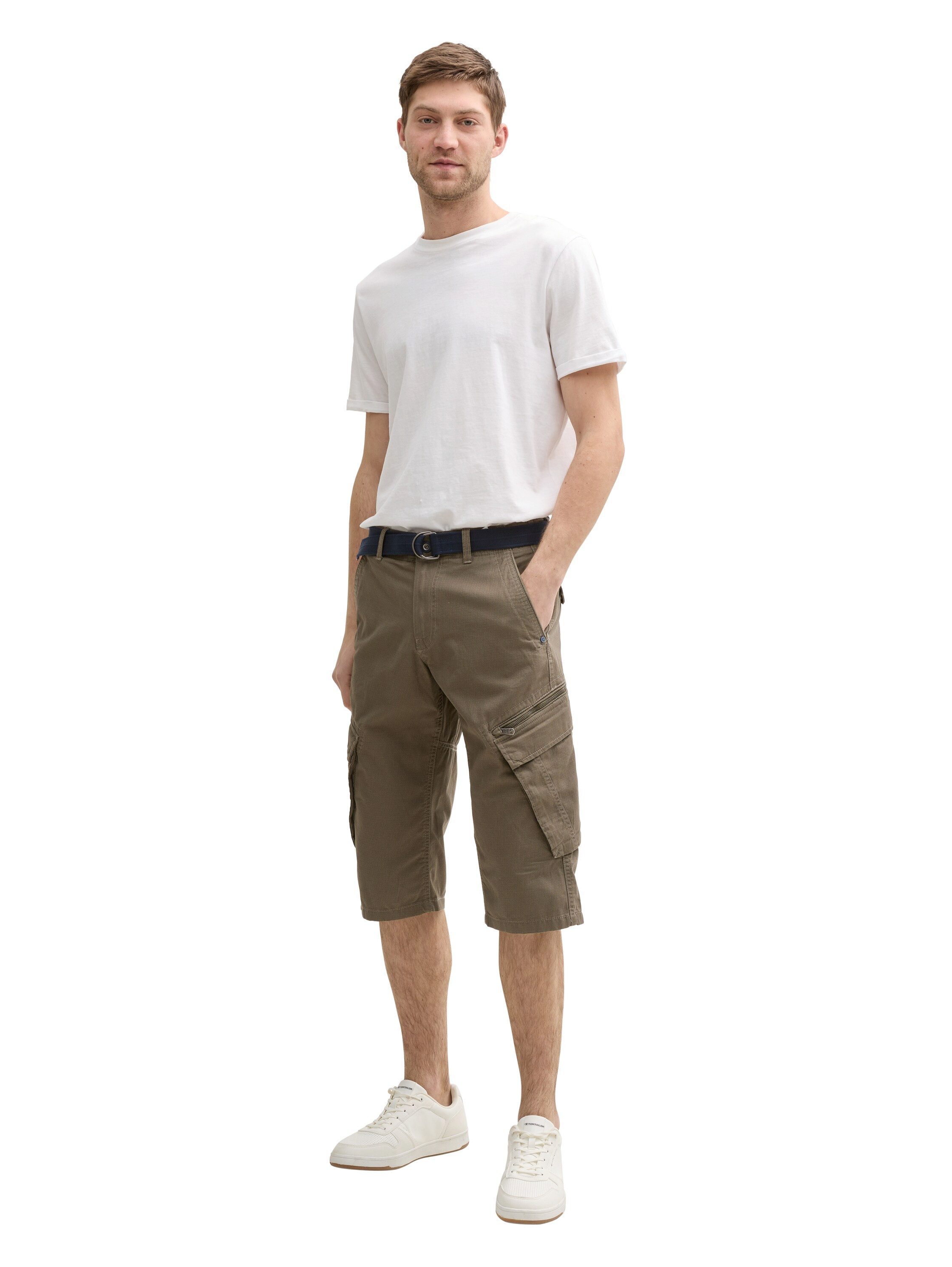 Tom Tailor Cargoshort Zomerbroek met riem (set, 2-delig)