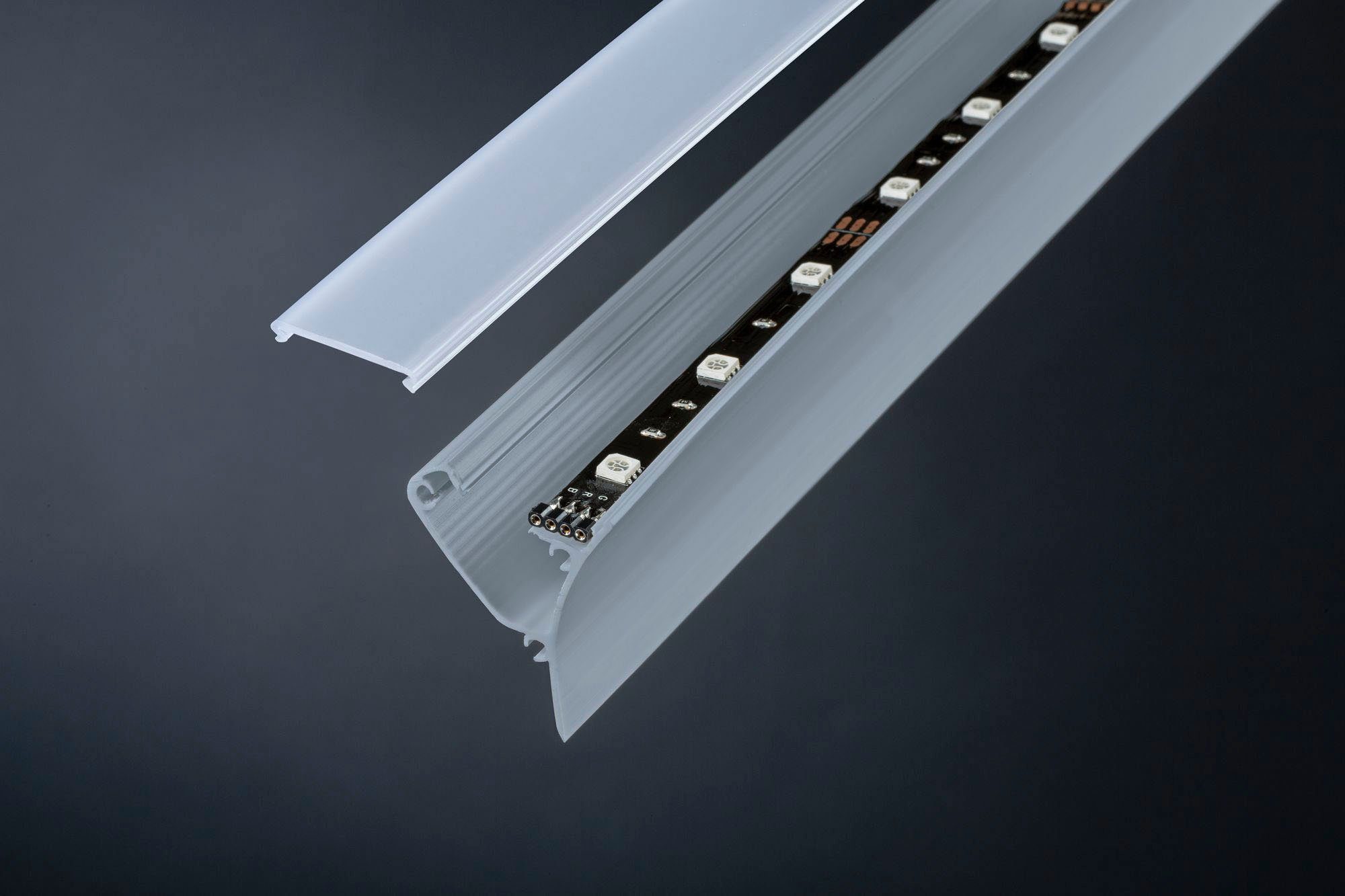 Paulmann Led-strepen Corner profiel 100 cm grijs, kunststof grijs, kunststof (1 stuk)