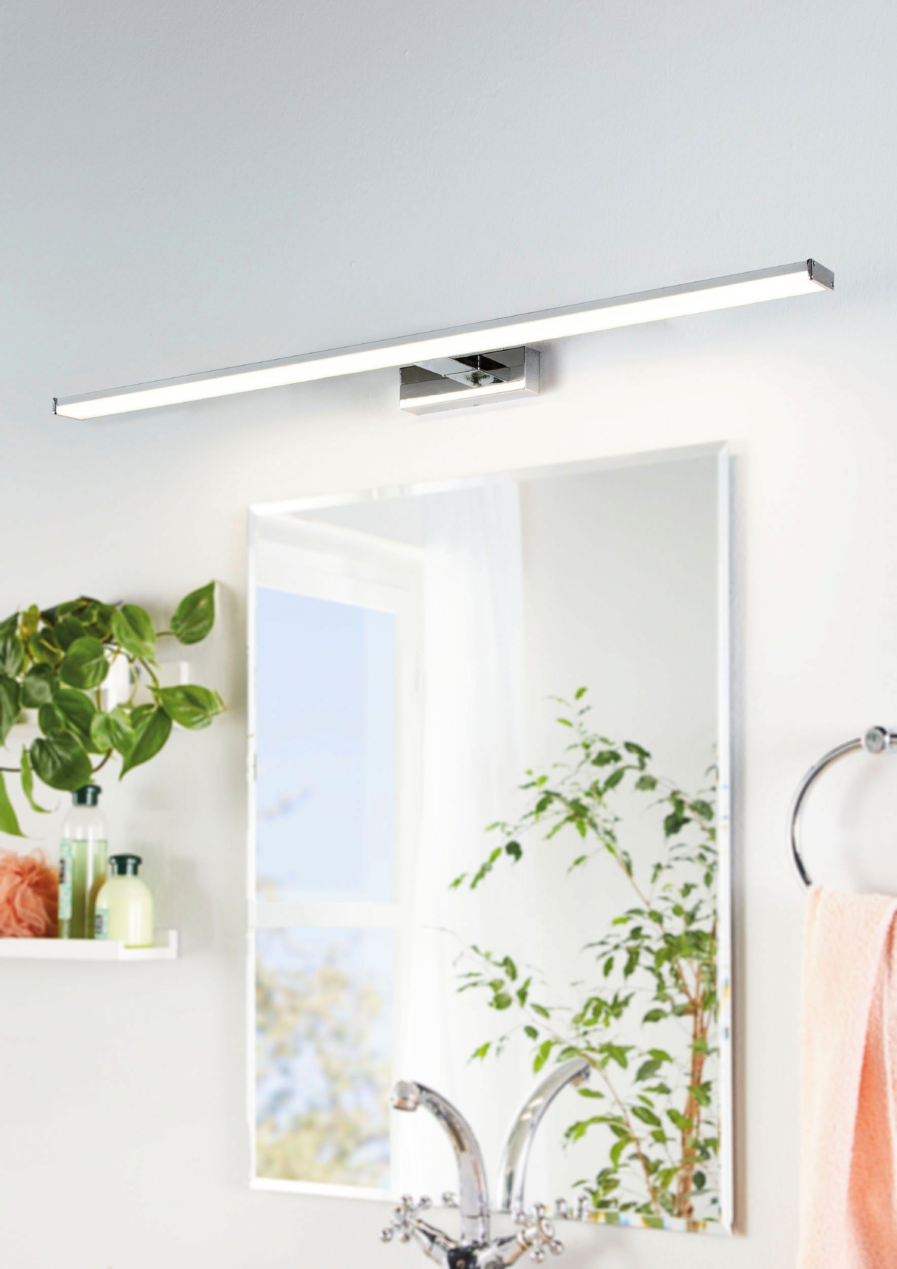 EGLO Spiegellamp PANDELLA Plafondlamp in chroom en zilverkleur van alu, kunststof (1 stuk)