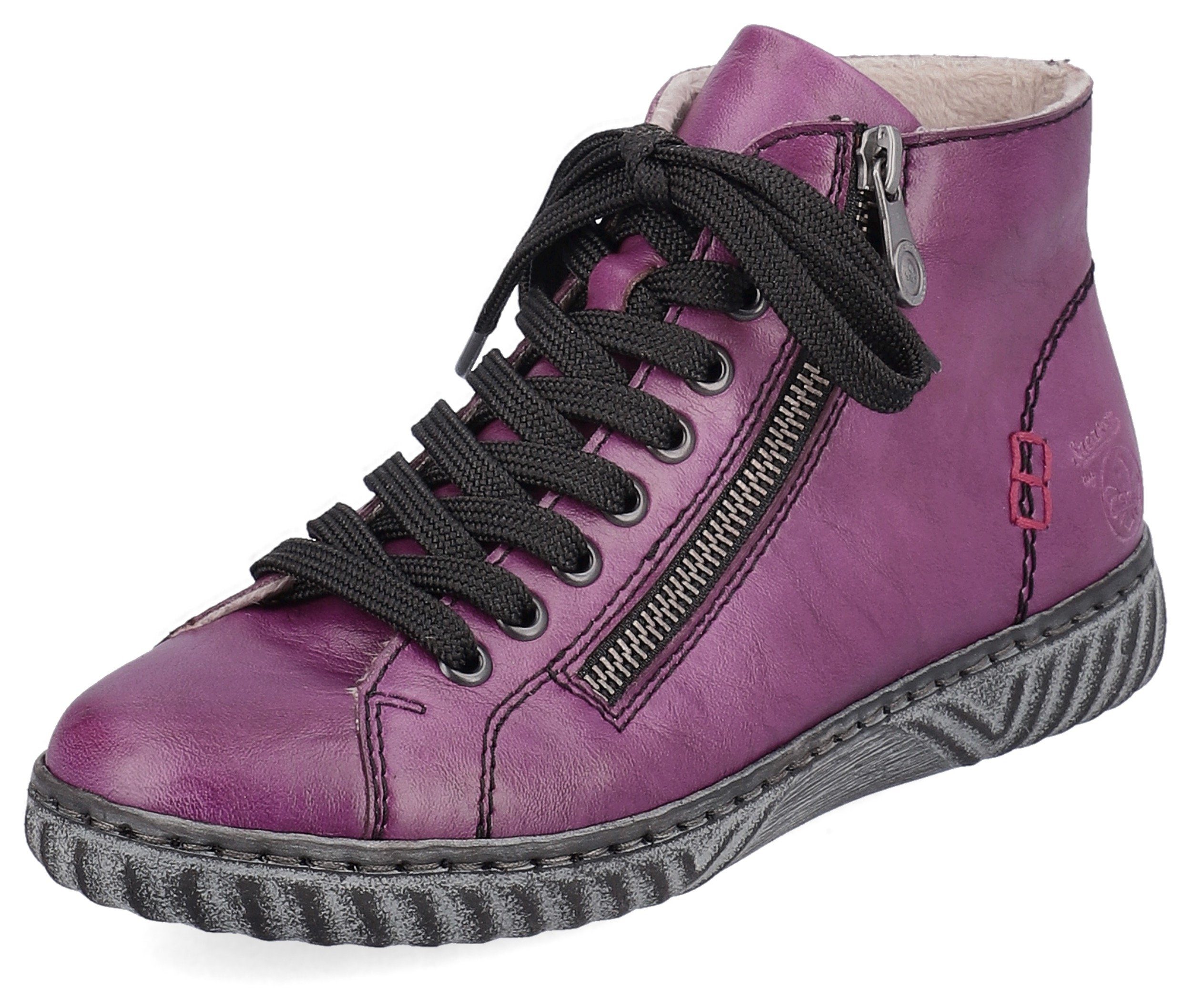 Rieker Hoge veterschoenen met rits- en vetersluiting