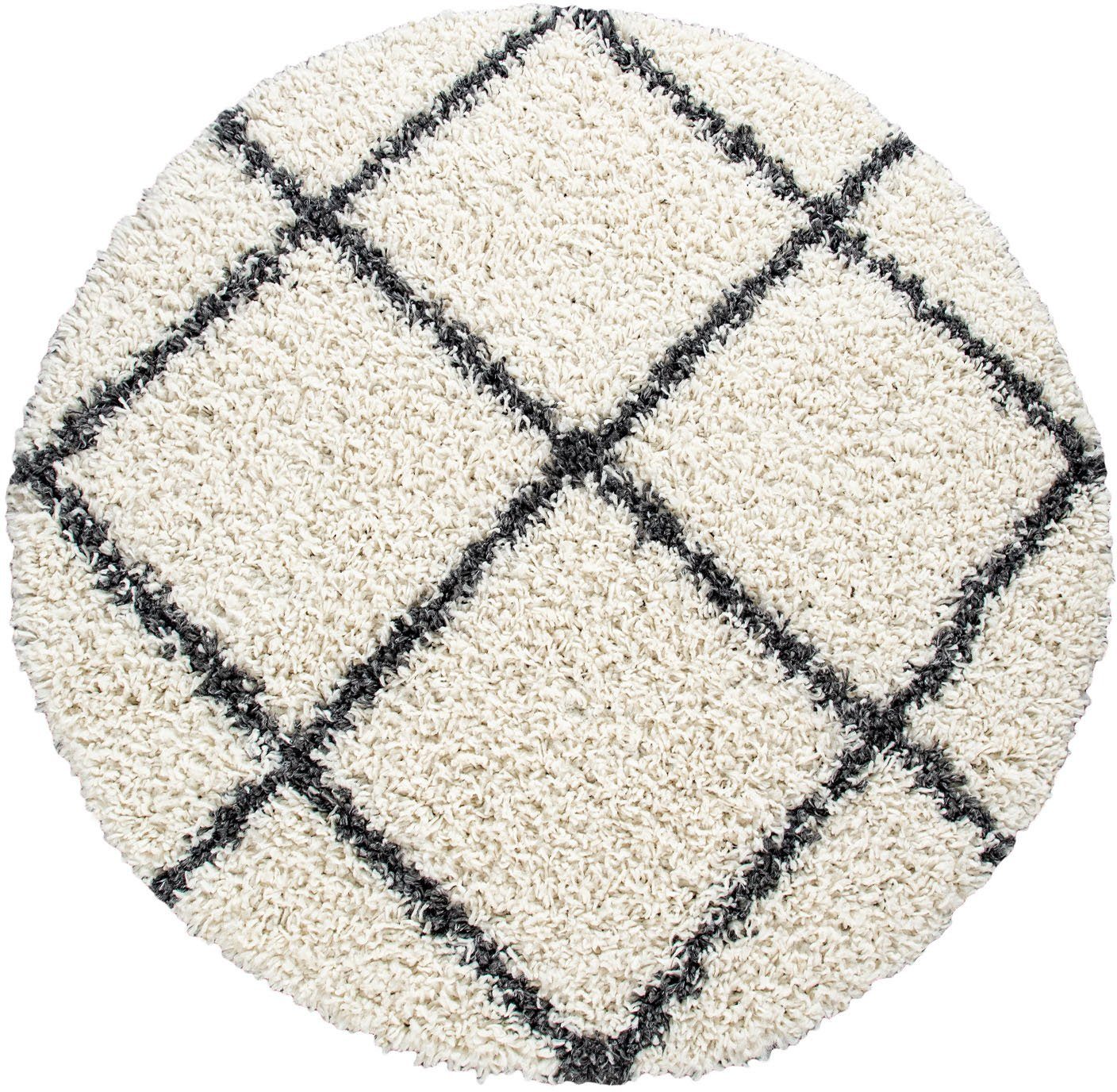 Paco Home Hoogpolig vloerkleed Kalmar 441 Scandinavisch design, ruitmotief, zacht & behaaglijk