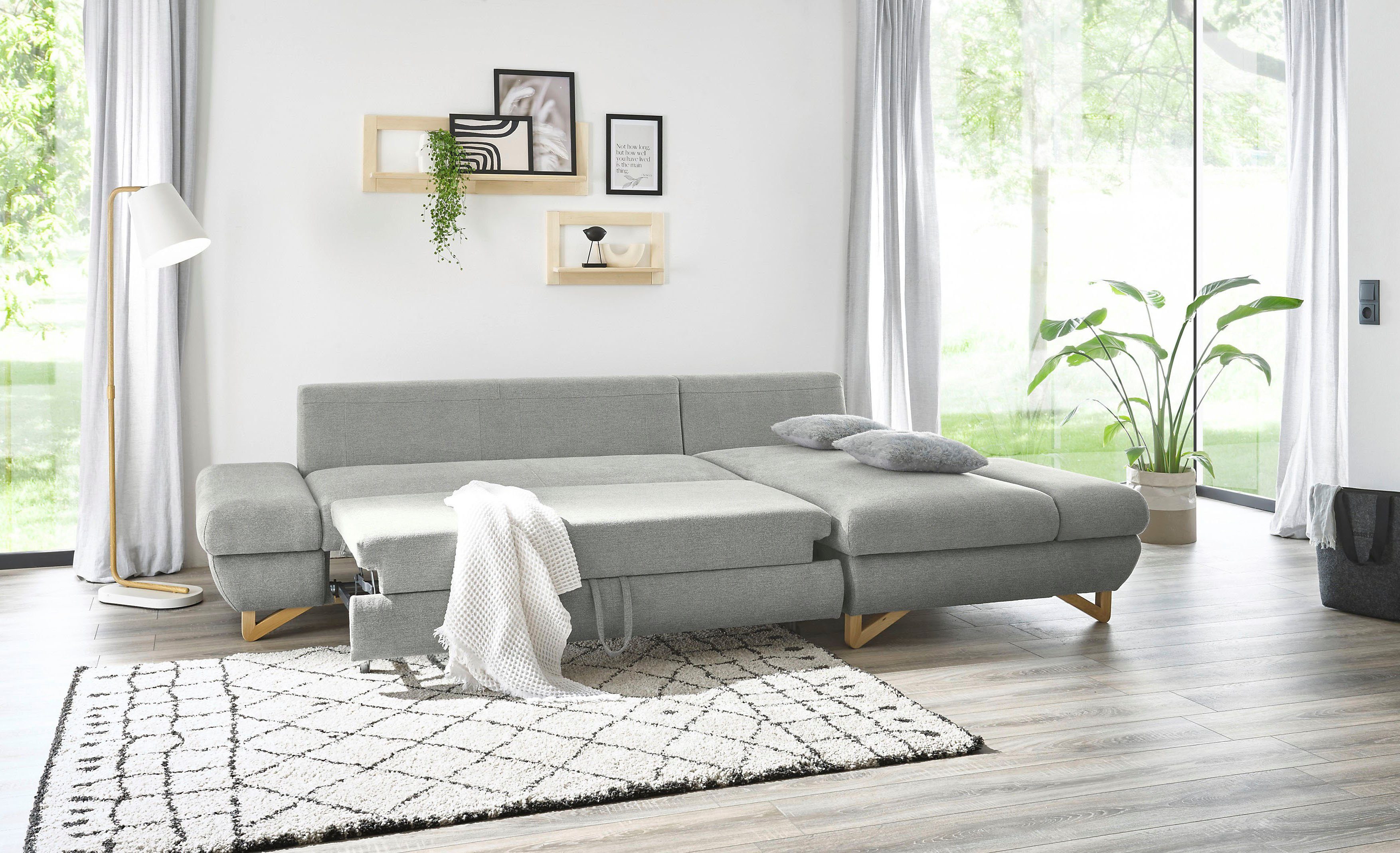 INOSIGN Slaapbank City/Giron comfortabele slaapbank (ligoppervlak 245 x 138 cm) en bedlade