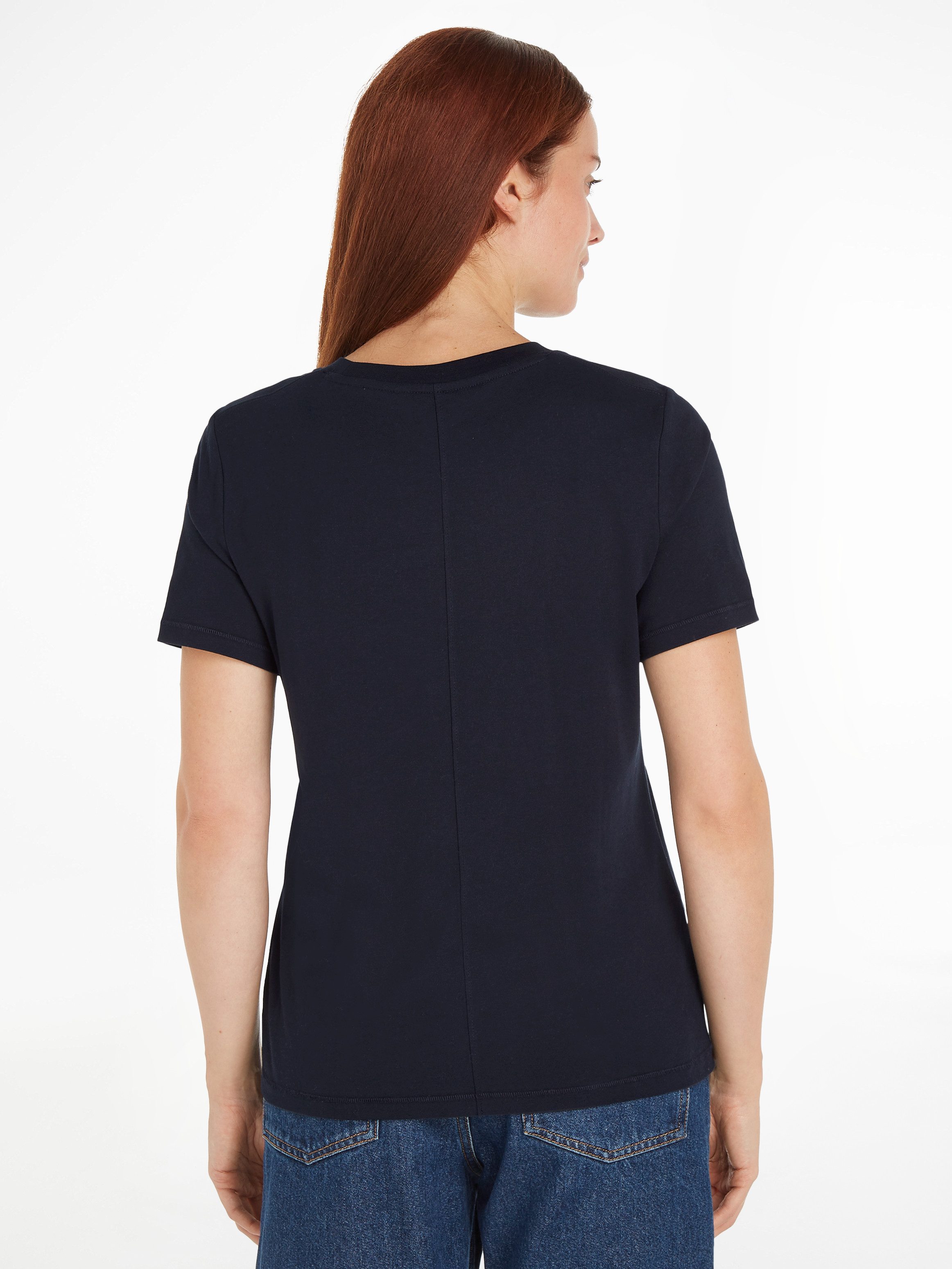 Tommy Hilfiger Shirt met korte mouwen REG SCRIPT C-NK SS met script-logo-opschrift