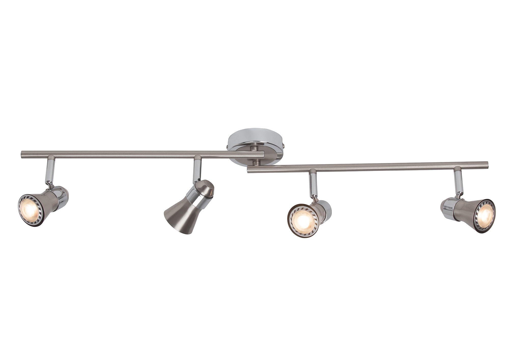 Brilliant Leuchten LED plafondspot Sanny Led spotrail 4 fittingen ijzer/chroom, 15,5 cm hoogte, GU10 max....