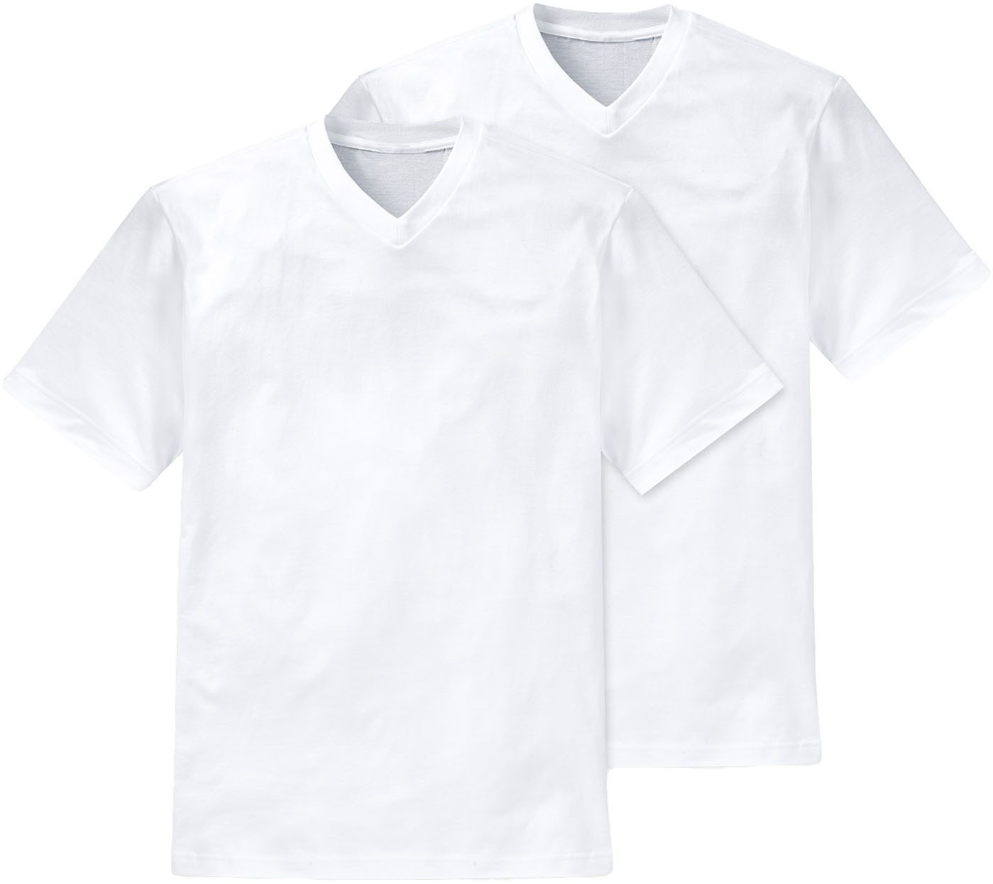 Schiesser Shirt met V-hals "Essentials" (2-delig, Set van 2) heren v-hals maat XXL wit