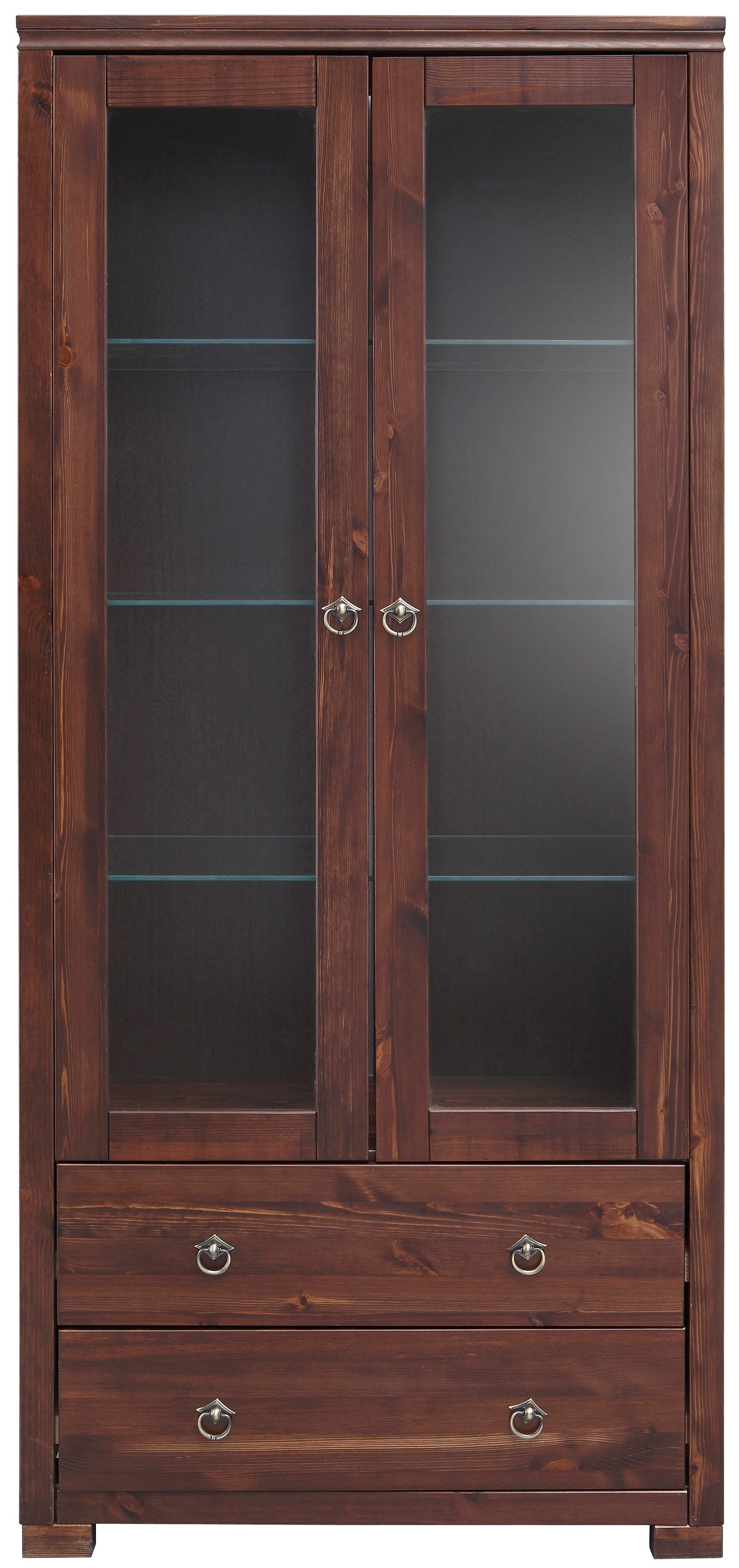 Home affaire Vitrinekast Gotland Breedte 80 cm, hoogte 178 cm, met glazen deuren, van massief grenen, FSC®