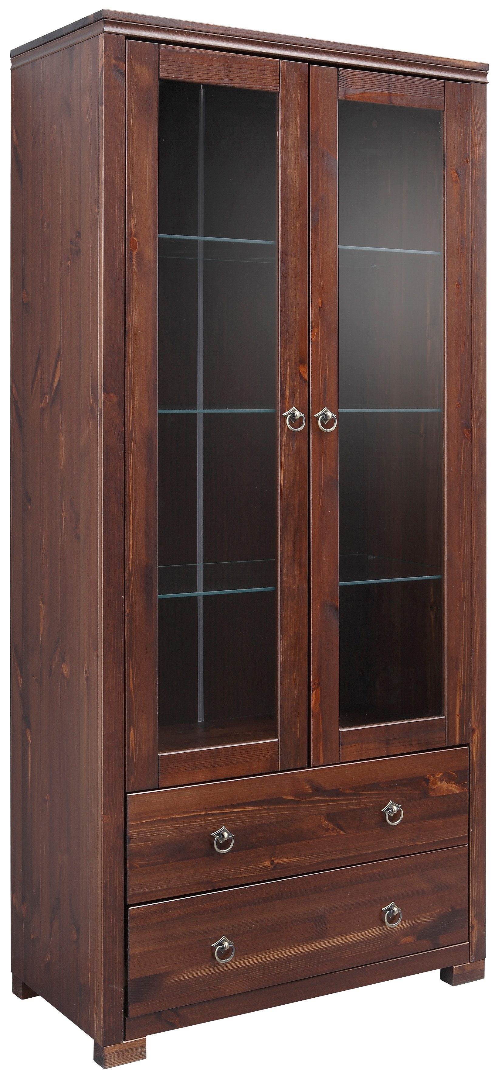 Home affaire Vitrinekast Gotland Breedte 80 cm, hoogte 178 cm, met glazen deuren, van massief grenen, FSC®