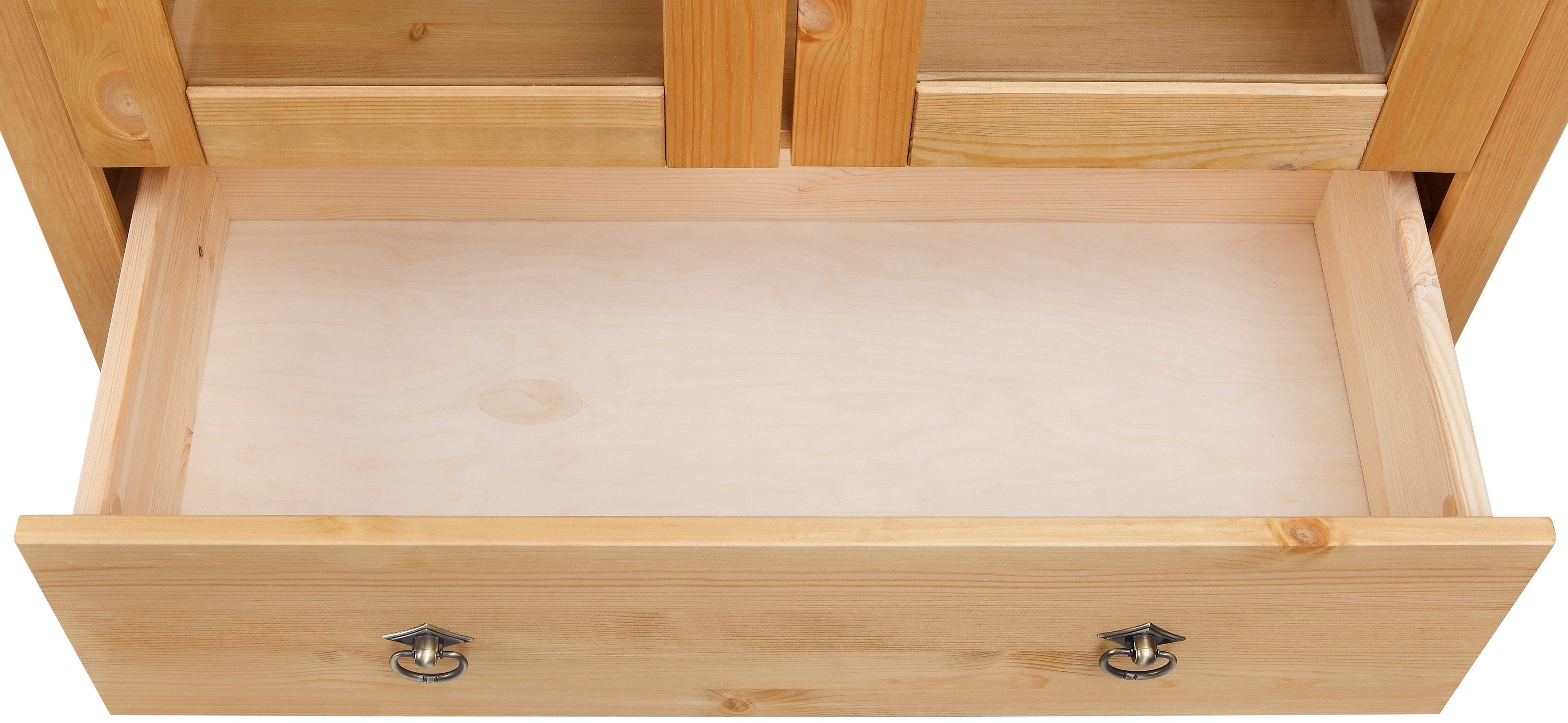Home affaire Vitrinekast Gotland Breedte 80 cm, hoogte 178 cm, met glazen deuren, van massief grenen, FSC®
