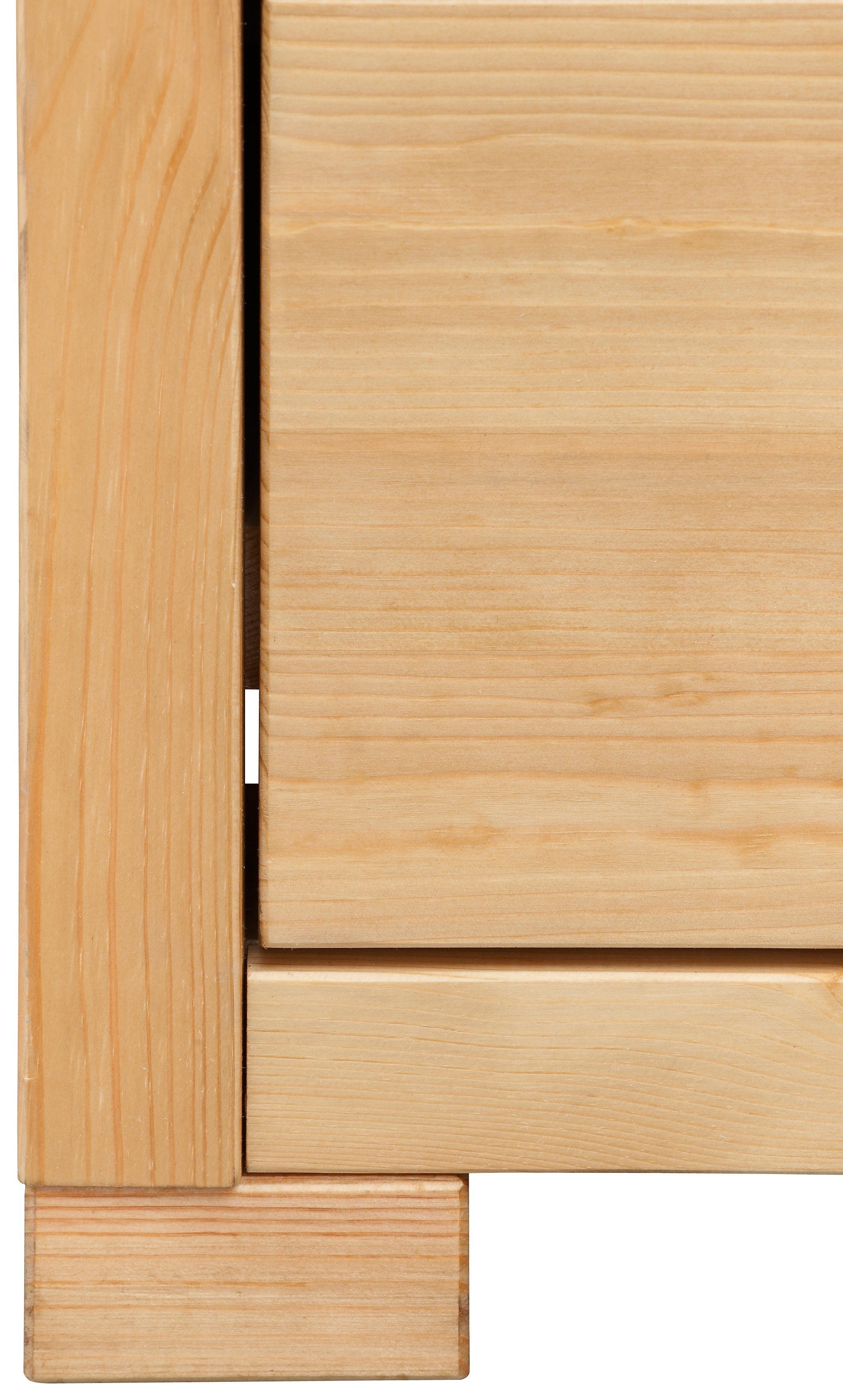 Home affaire Highboard Gotland Vitrine, breedte 101 cm, deuren met glazen inzetstukken, van massief dennenhout