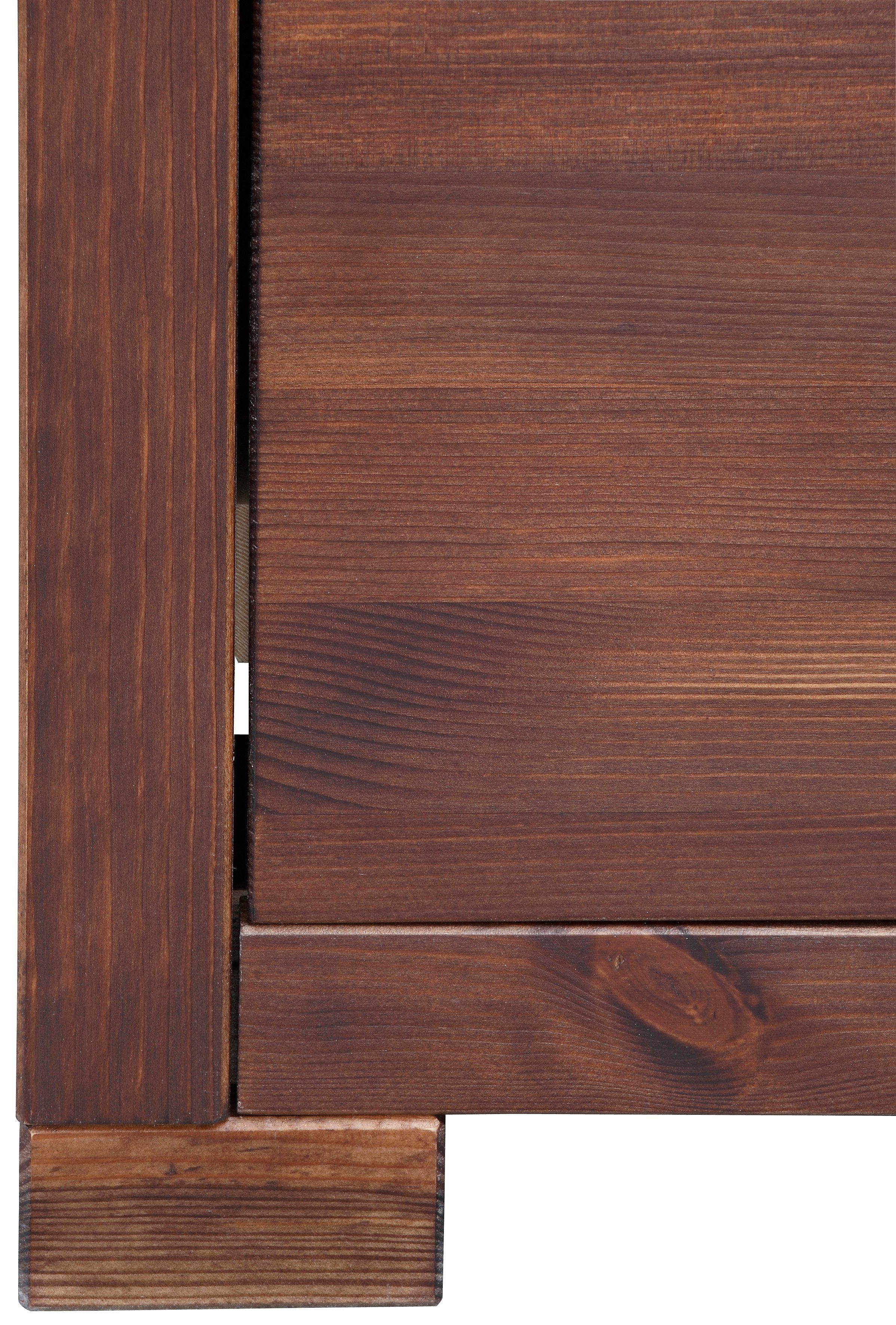 Home affaire Highboard Gotland Vitrine, breedte 101 cm, deuren met glazen inzetstukken, van massief dennenhout