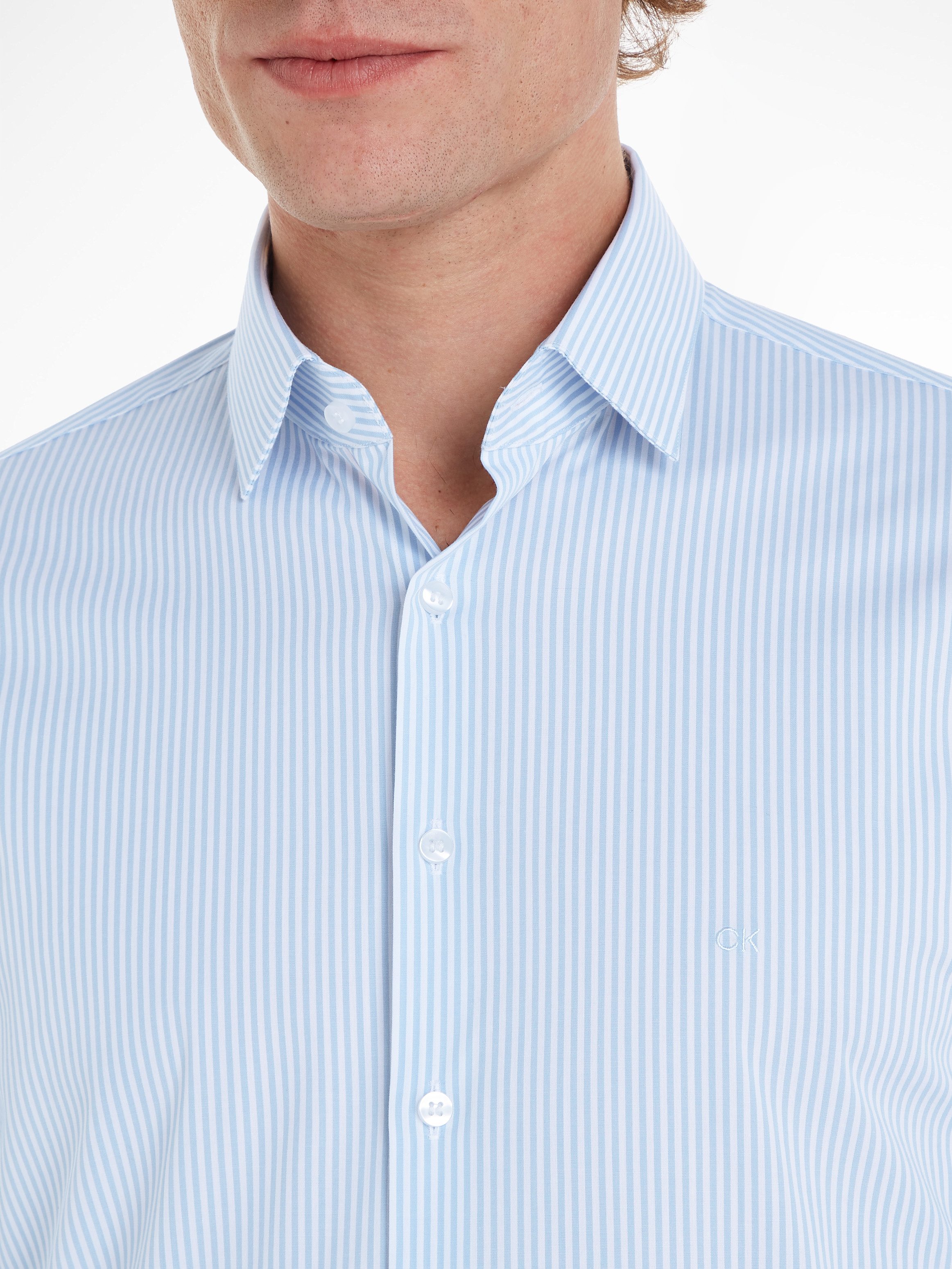 Calvin Klein Overhemd met lange mouwen POPLIN STRIPE SLIM SHIRT