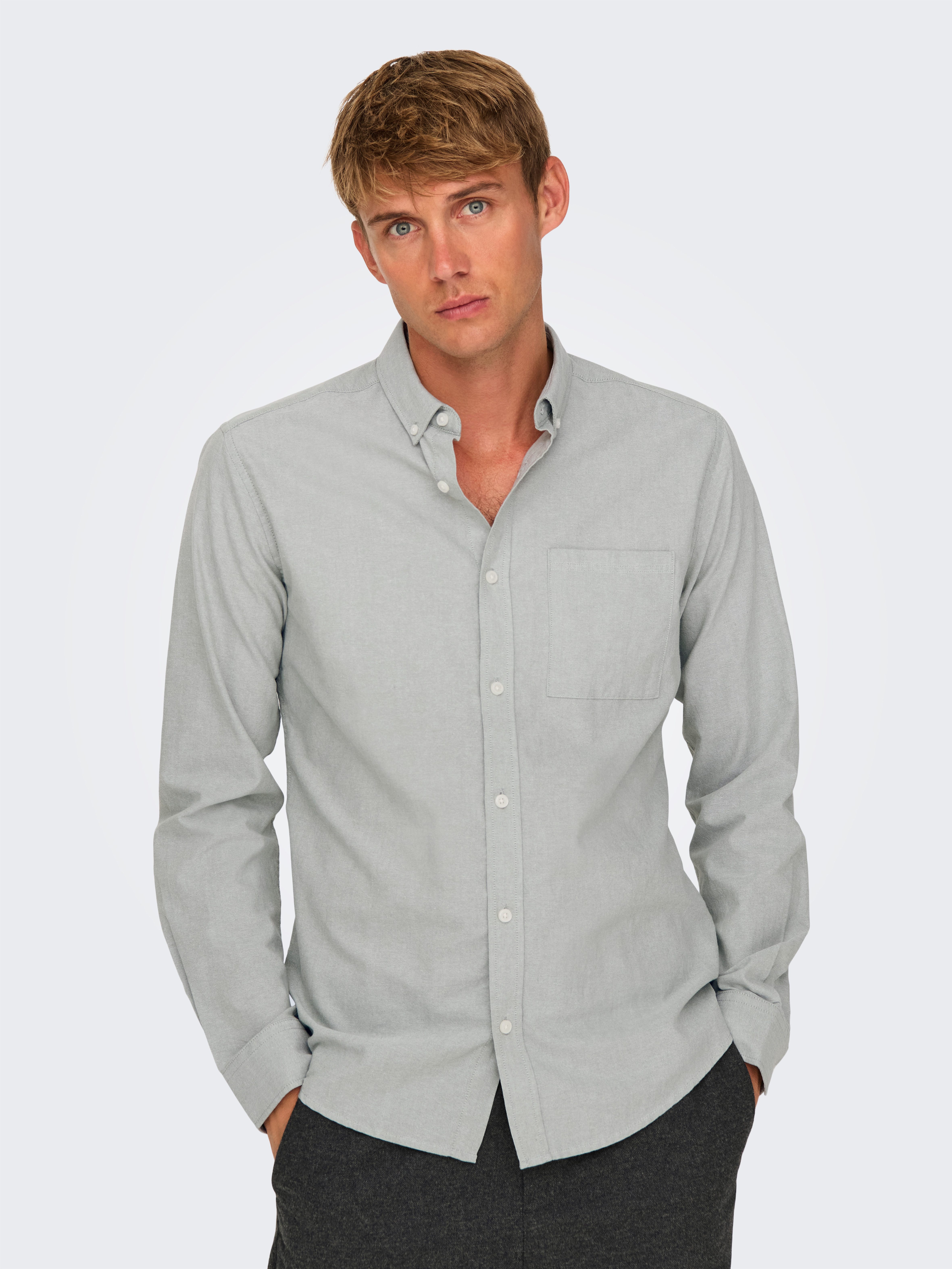 ONLY & SONS Overhemd met lange mouwen ONSALVARO SLIM LS OXFORD SHIRT NOOS