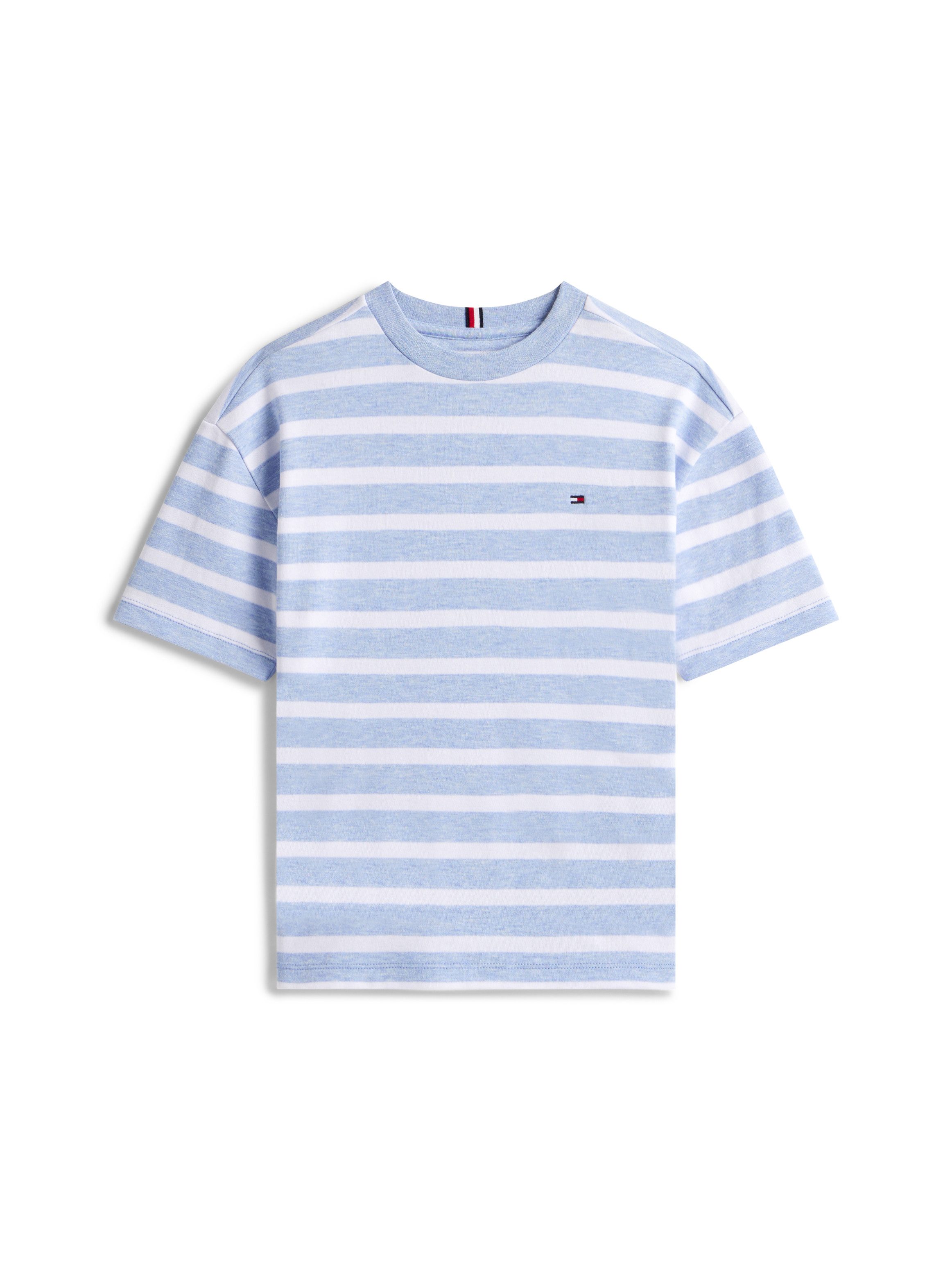 Tommy Hilfiger T-shirt INTERLOCK STRIPE HTR T-SHIRT SS voor kinderen tot 16 jaar, met klein vlag-label