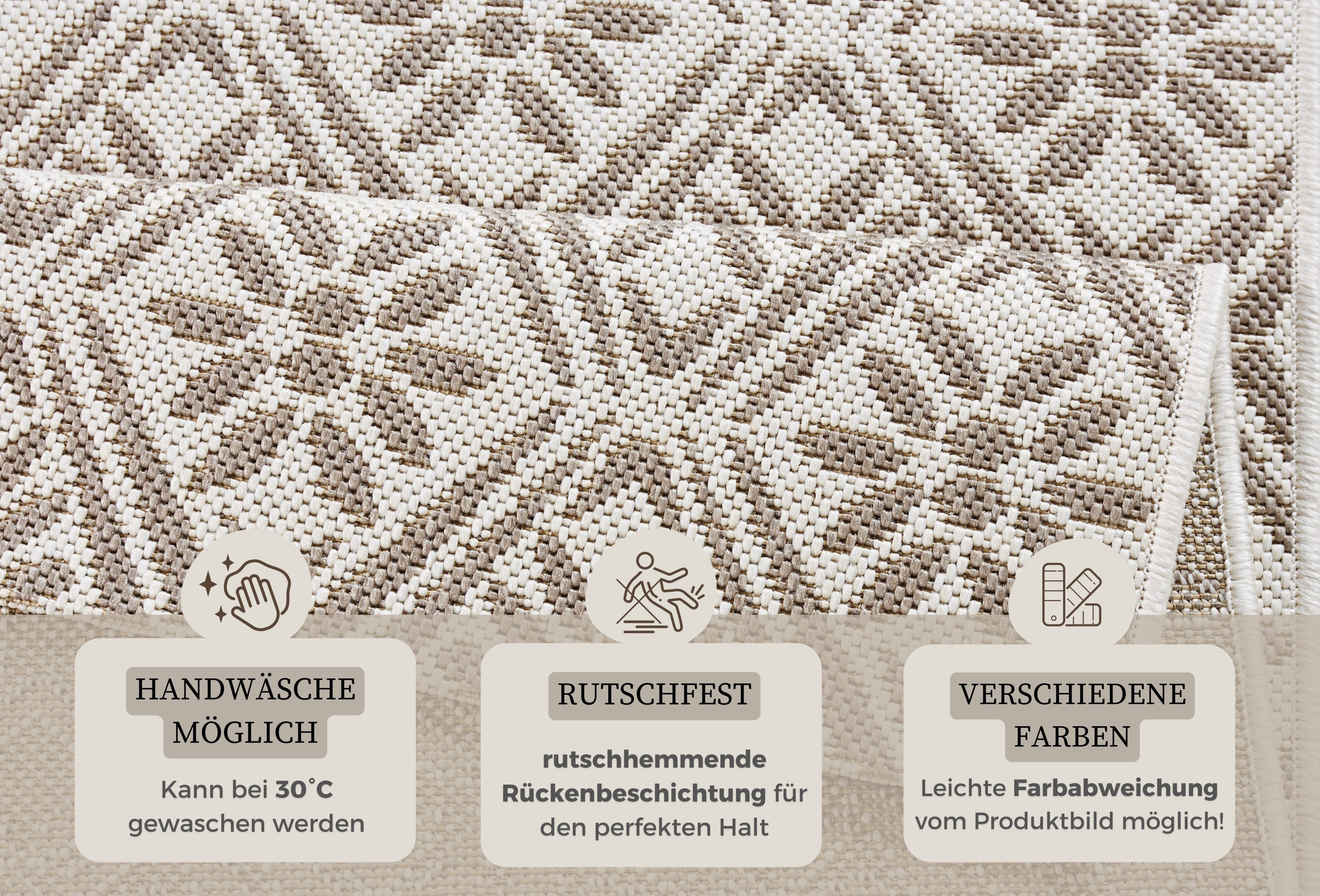 HANSE Home Loper Creation Loper, keukenloper, vloerkleed, wasbaar, keuken, hal, ruiten