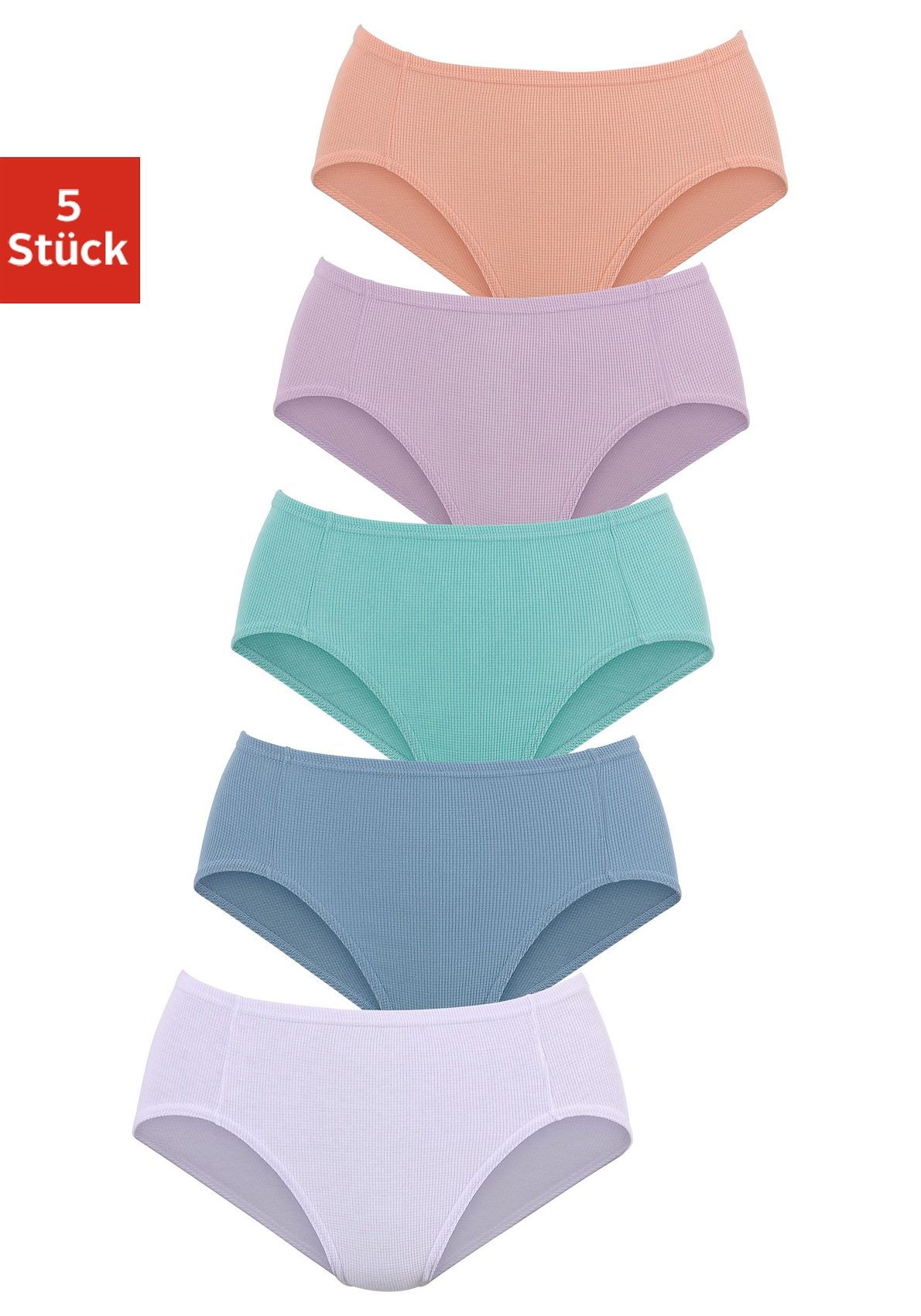 Petite fleur Jazz-hipsters zachte piquékwaliteit (5 stuks, Set van 5) dames slips maat 44 (44) multicolor