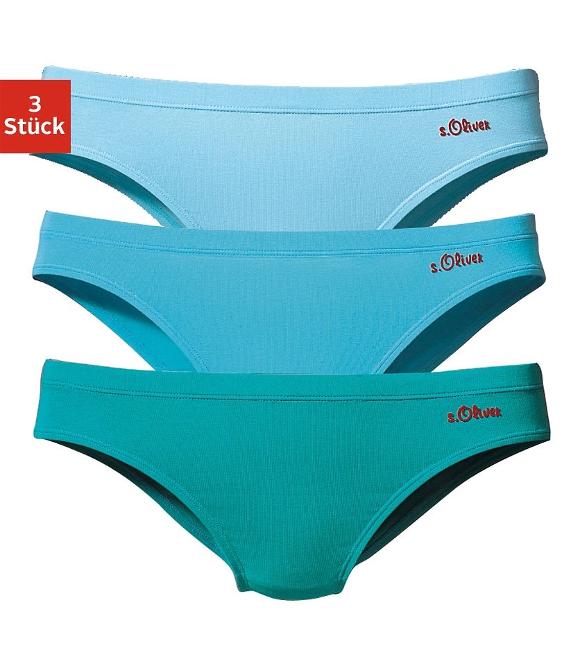s.Oliver RED LABEL Beachwear Bikinibroekje elastische katoenkwaliteit (3 stuks)