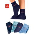 h.i.s basic sokken met contrastkleurig logo (4 paar) blauw