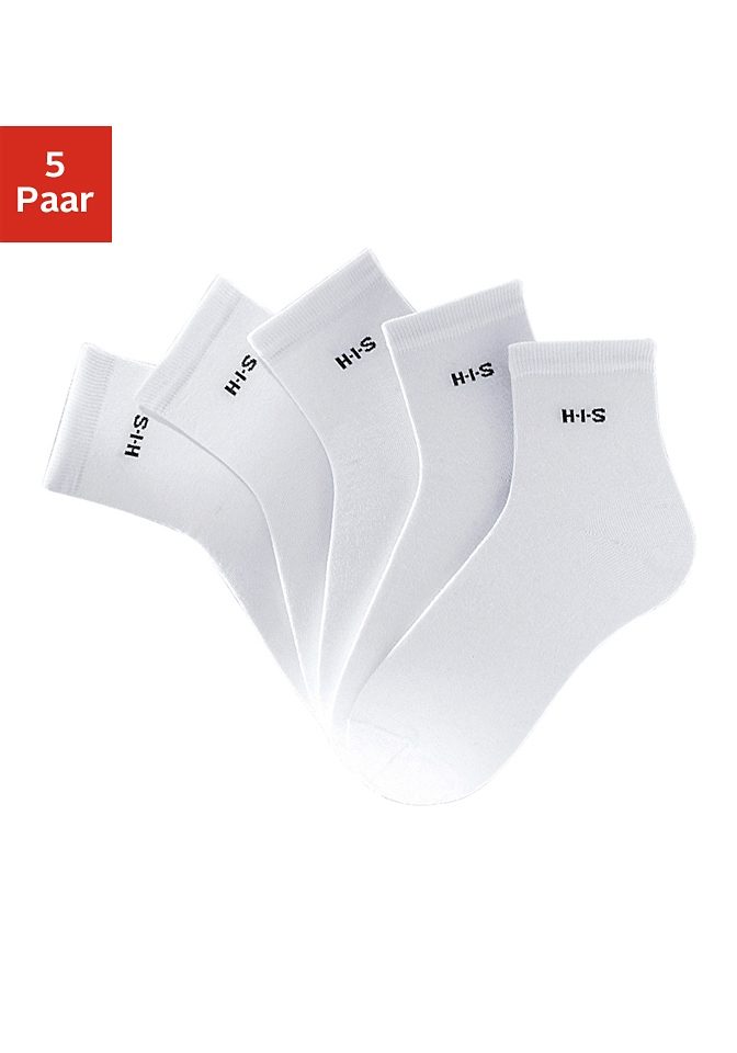 H.I.S Korte sokken met boord boven de enkel (set, 5 paar)