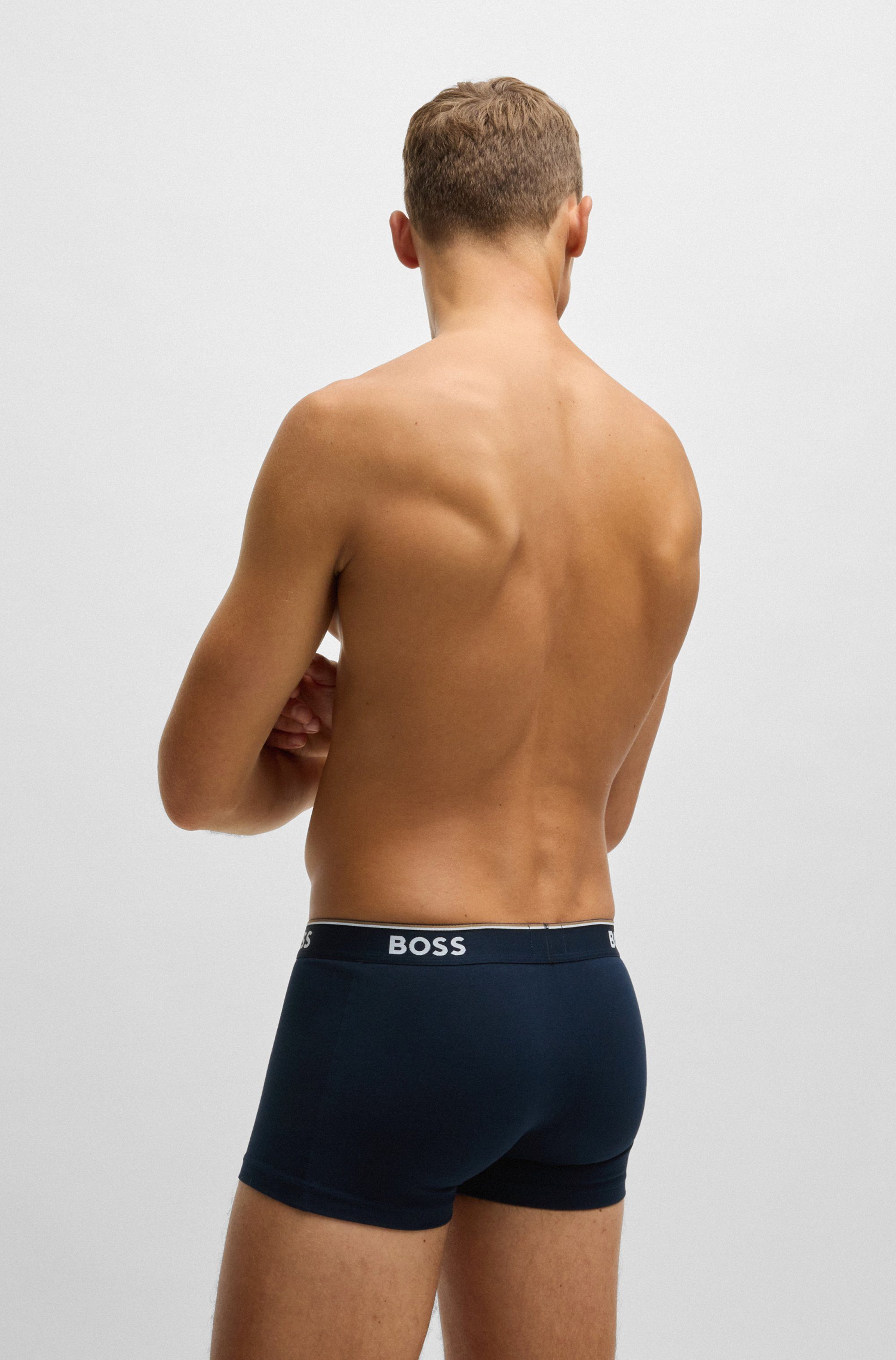 BOSS Boxershort TRUNK 3 PACK BOSS opdruk op de tailleband (3 stuks)