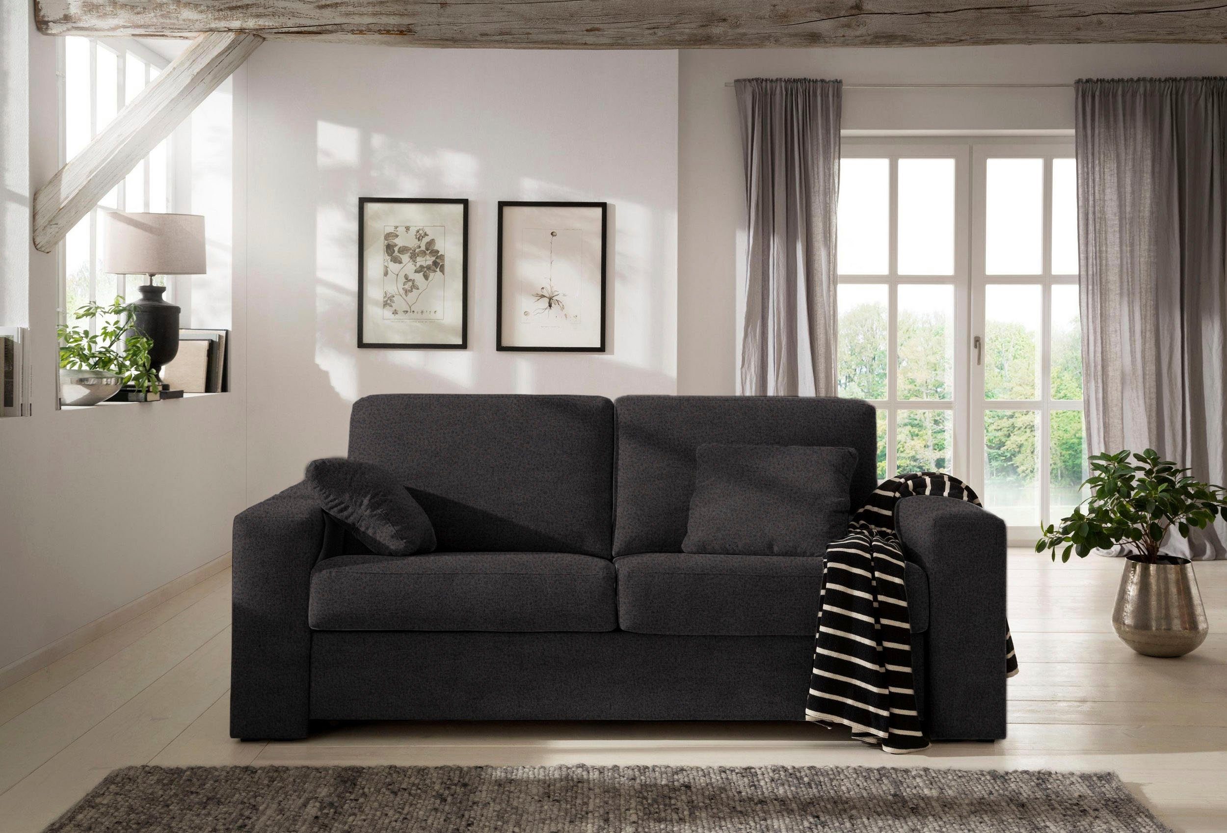 Home affaire Slaapbank Roma matras hoogte 14 cm Bedfunctie, met vering, lattenbodem, matras