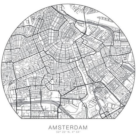 Wall-Art wandfolie Stadtplan Amsterdam Tapete (1 stuk)