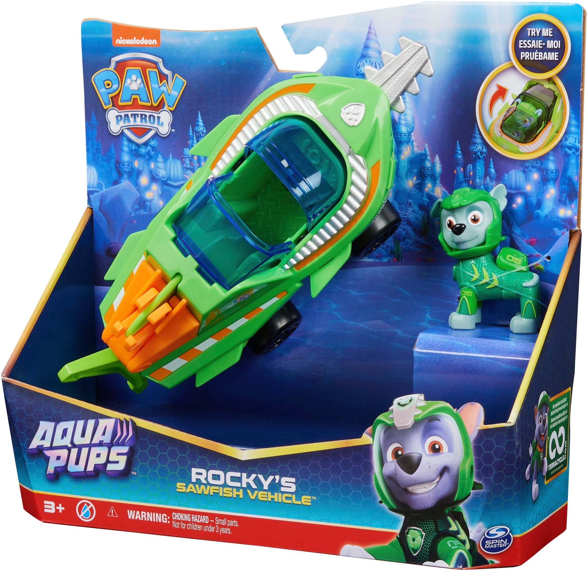 Spin Master Speelgoedauto Paw Patrol - Aqua Pups - Basic Themed Vehicles Solid Rocky