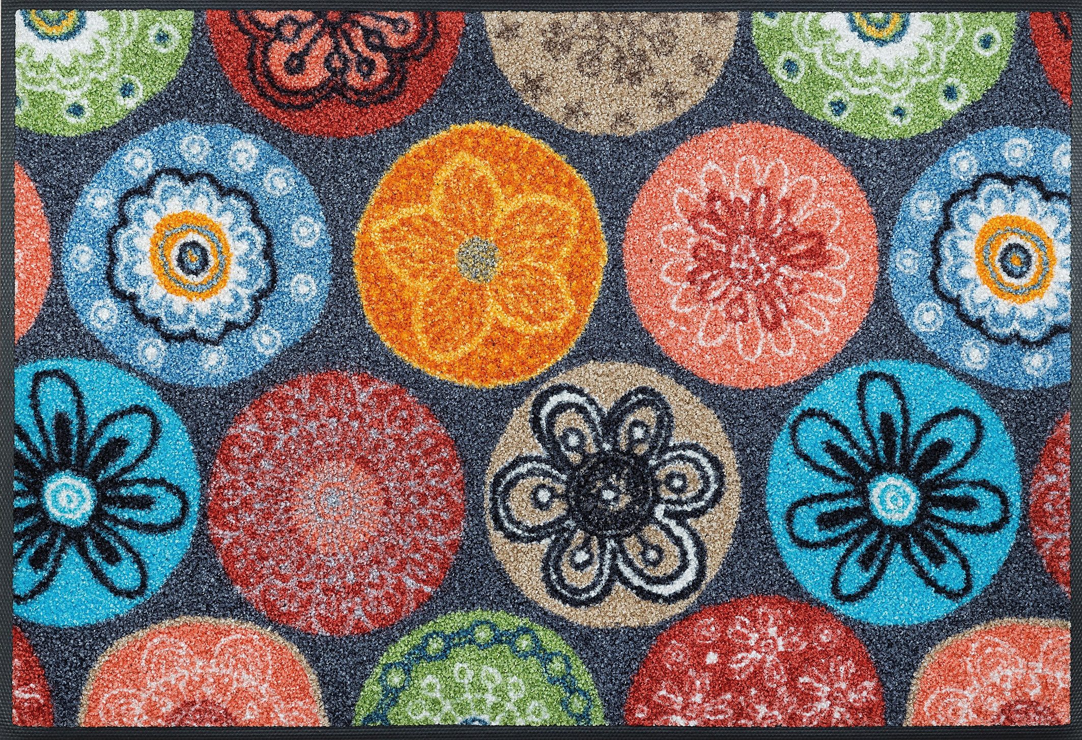 wash+dry by Kleen-Tex Loper Coralis Inloopmatten, antislip, geschikt voor binnen en buiten, wasbaar lopers maat 60 cm x 180 cm x 7 mm multicolor