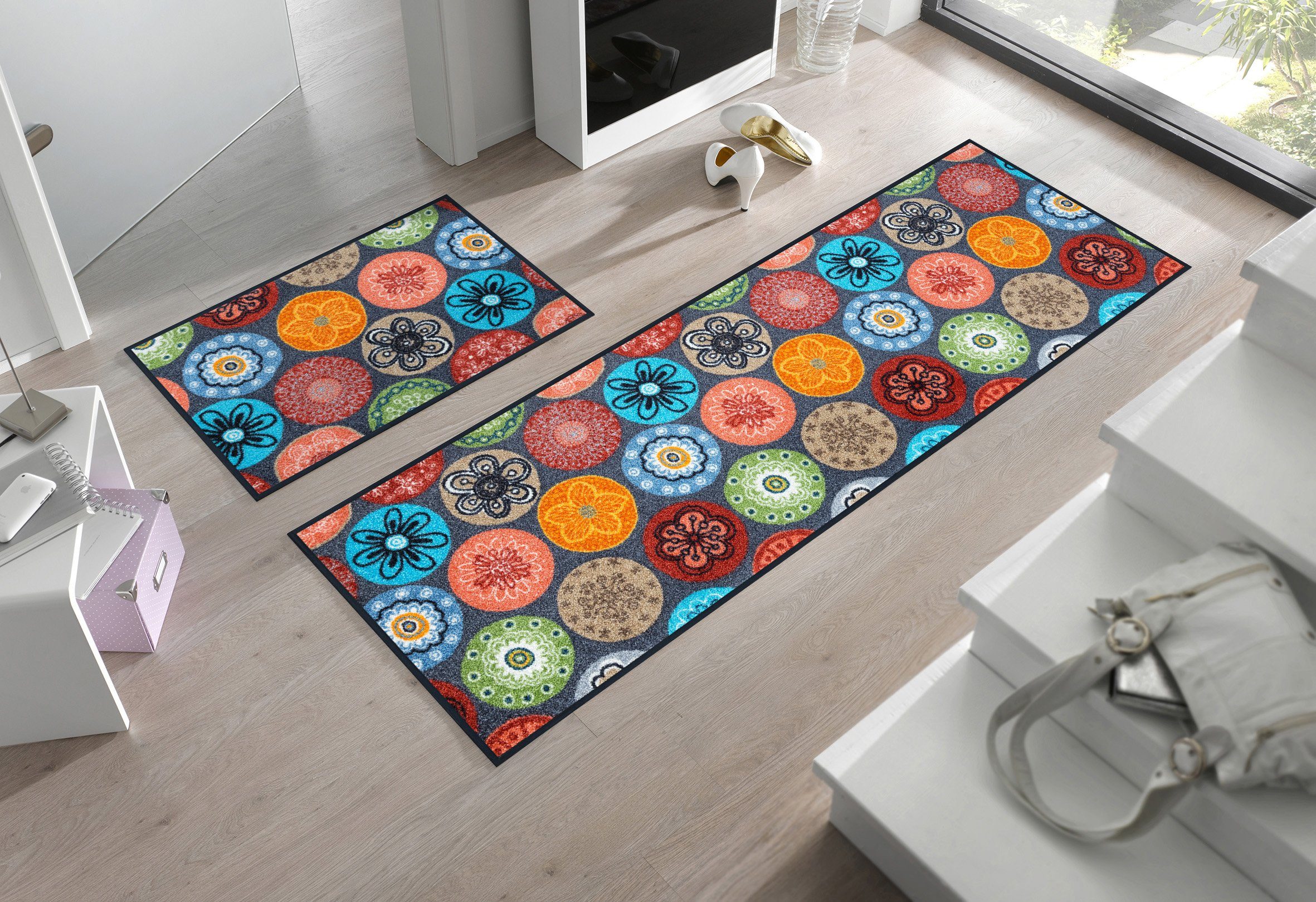wash+dry by Kleen-Tex Loper Coralis Inloopmatten, antislip, geschikt voor binnen en buiten, wasbaar