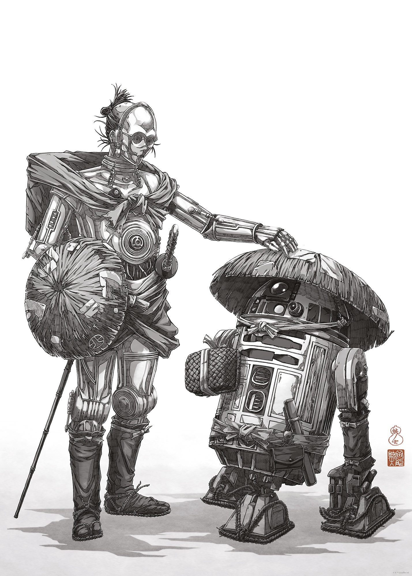Komar Artprint Star Wars Vision Samurai Droids 50 x 70 cm (breedte x hoogte) - kinderkamer, wandsticker (1 stuk)