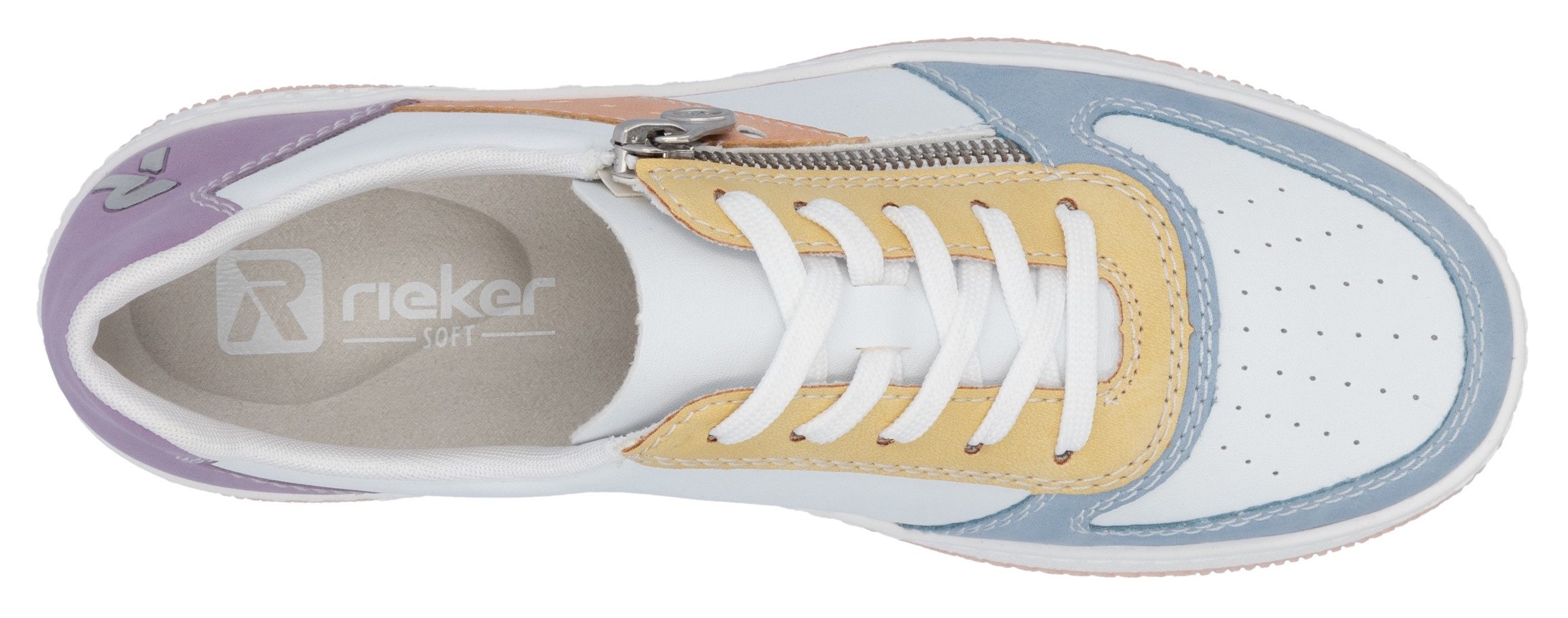 RIEKER Sport Sneakers in actuele kleurcombinatie, vrijetijdsschoen, lage schoen, veterschoen