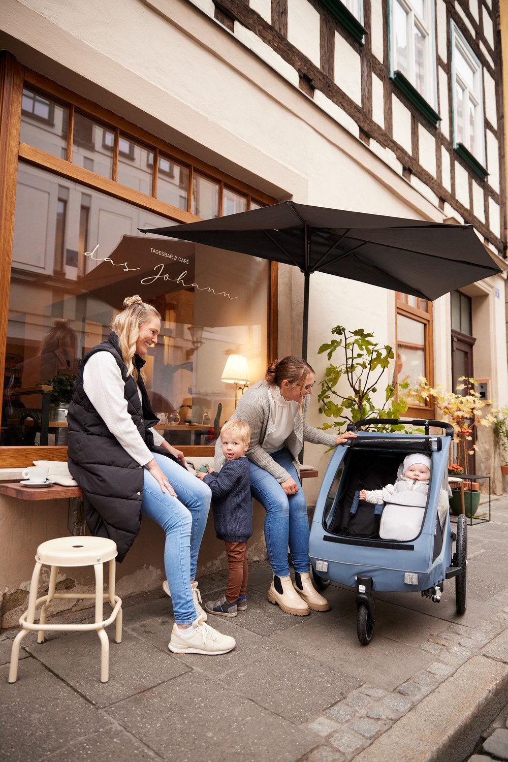 Hauck Kinderen fiets aanhanger 2in1 Bike Trailer und Buggy Dryk Duo Plus, black
