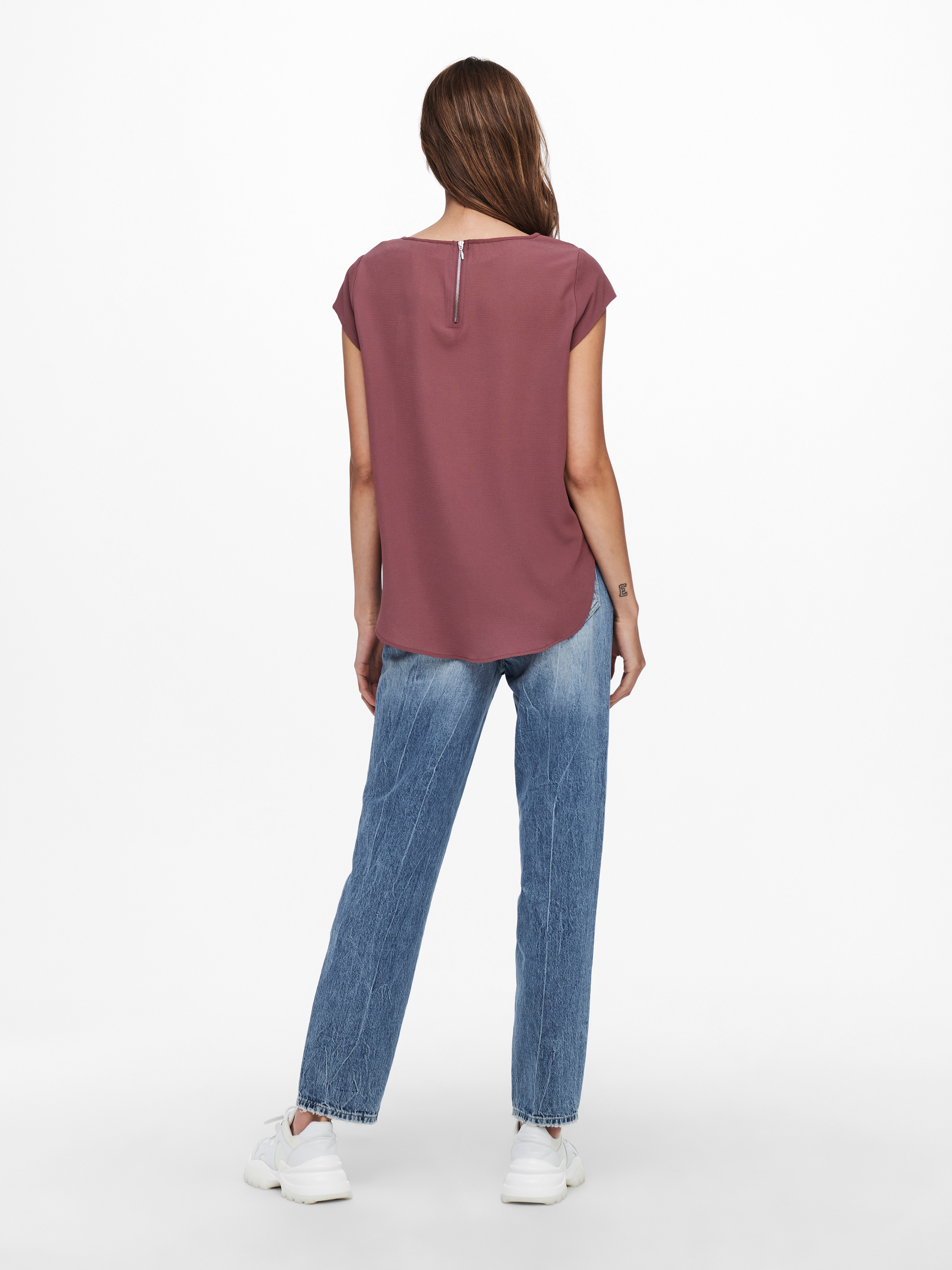 Only Blouse met korte mouwen ONLVIC S/S SOLID TOP NOOS PTM